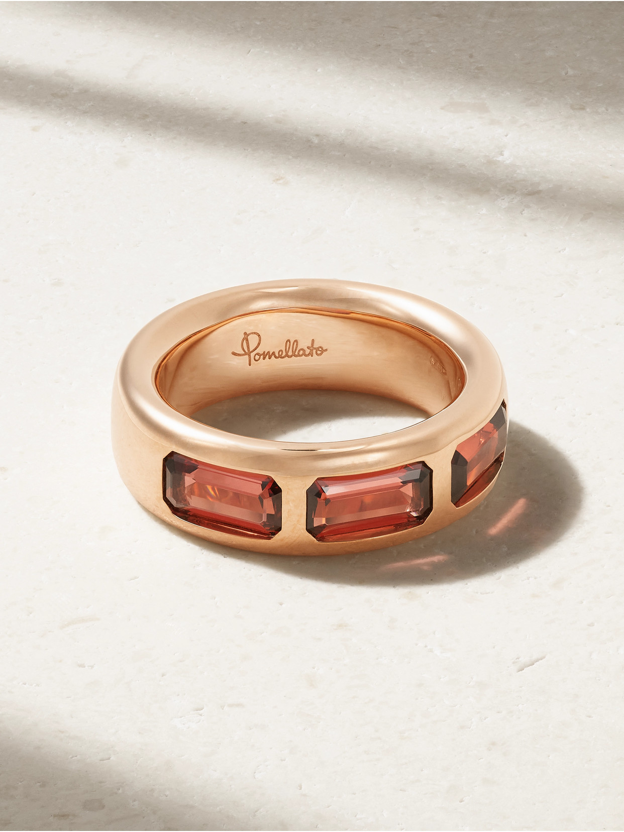 Pomellato Iconica 18kt Rose Gold Ring With Pyrope Garnets In Pink