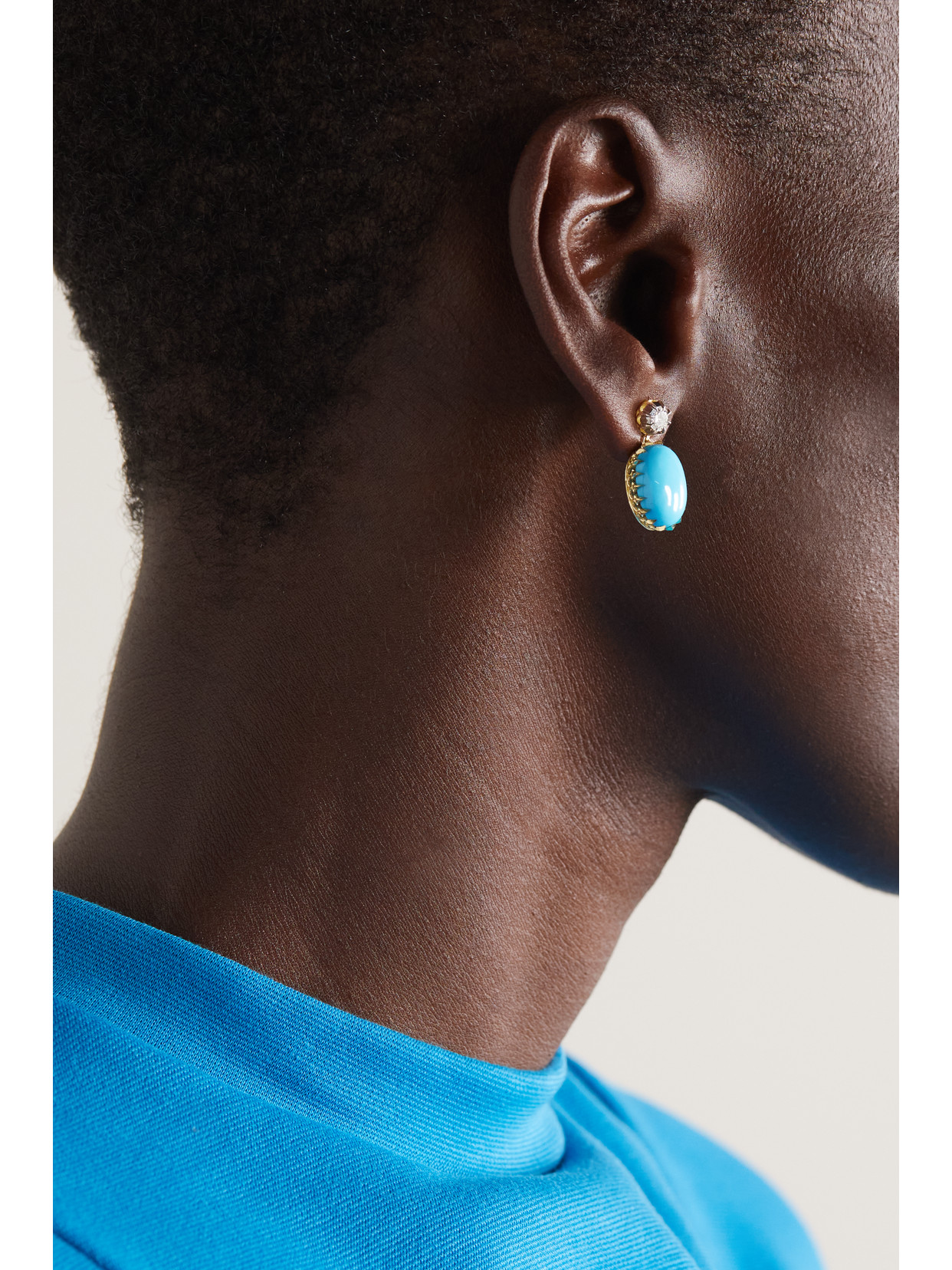 Jenna Blake 18-karat Gold, Turquoise, Diamond And Lacquer Earrings In Gold