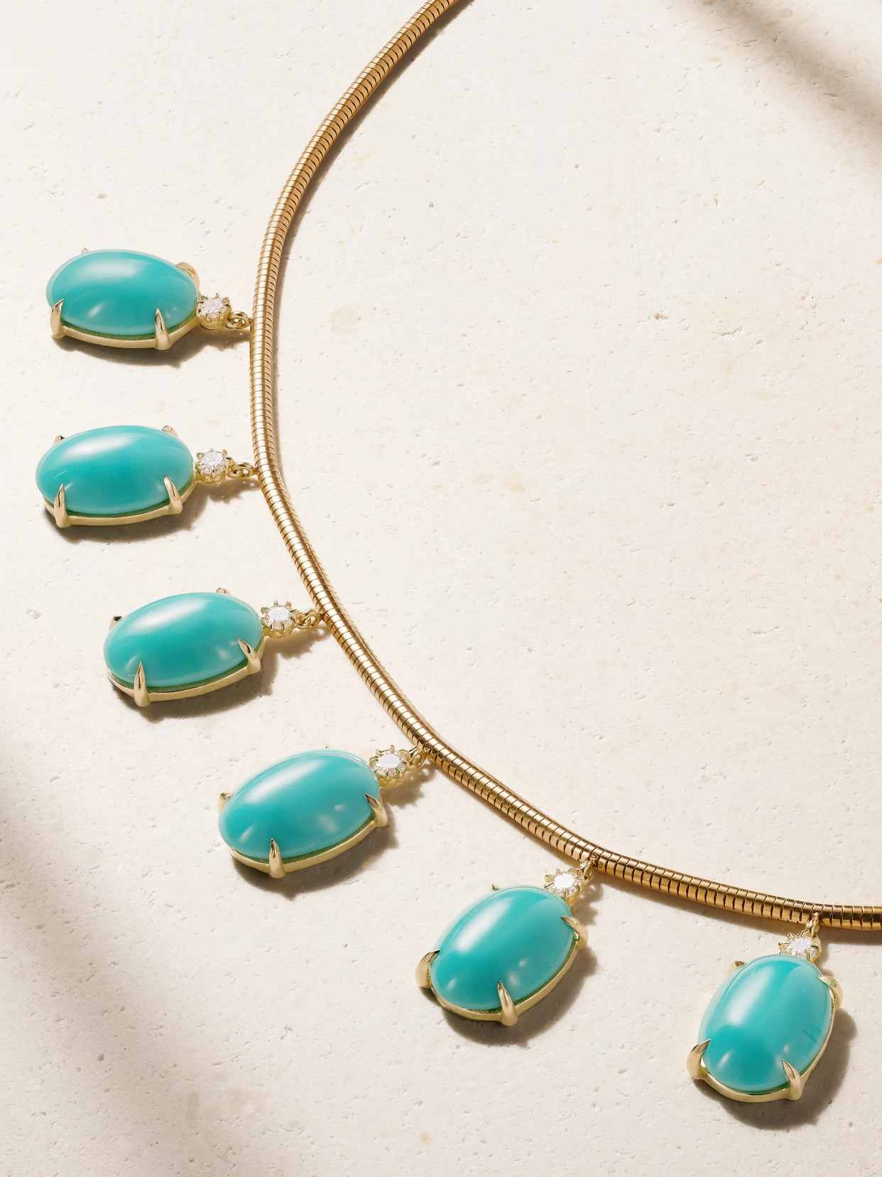 Jenna Blake 18-karat Gold, Turquoise And Diamond Necklace In Gold