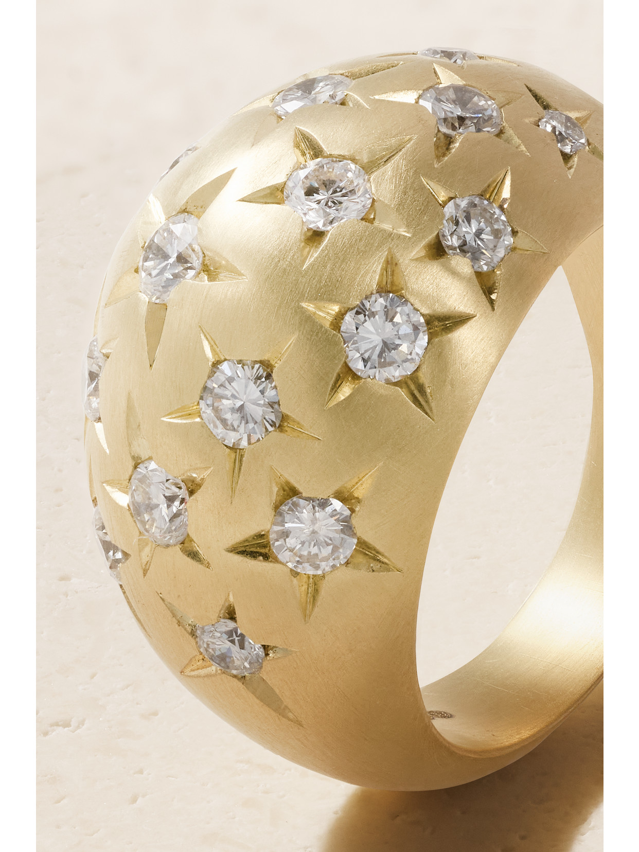 Shop Jenna Blake Stardust Dome 18-karat Gold Diamond Ring