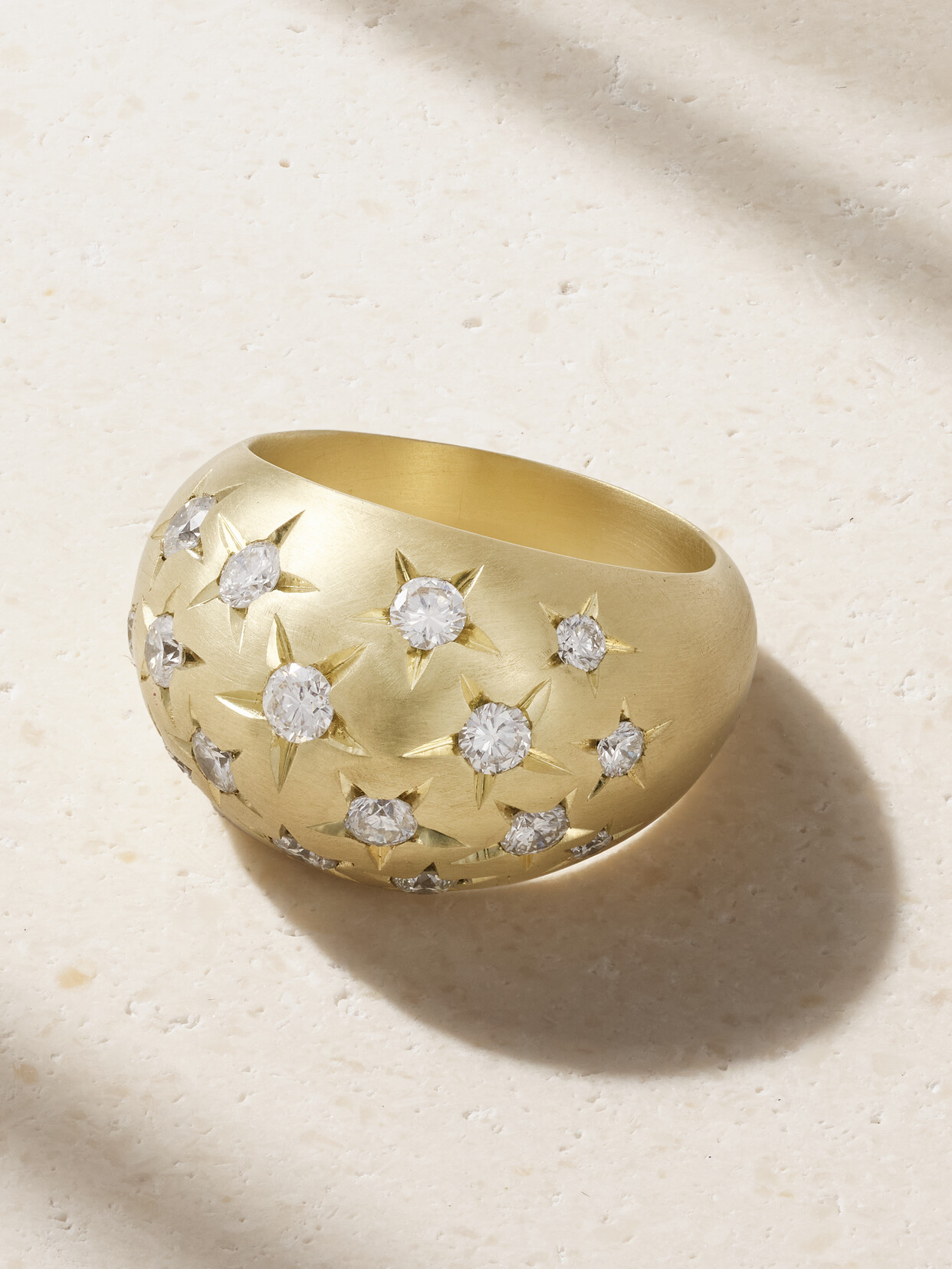 Jenna Blake Stardust Dome 18-karat Gold Diamond Ring