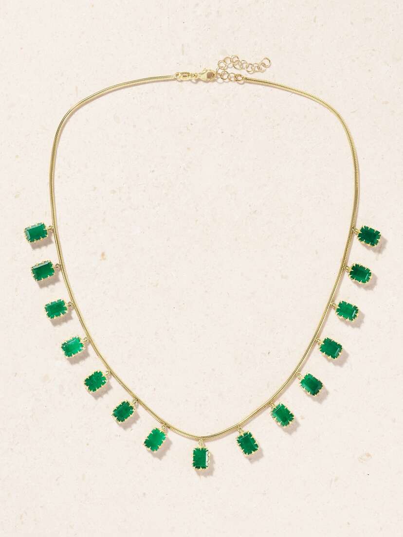 Jenna Blake 18-karat Gold Emerald Necklace