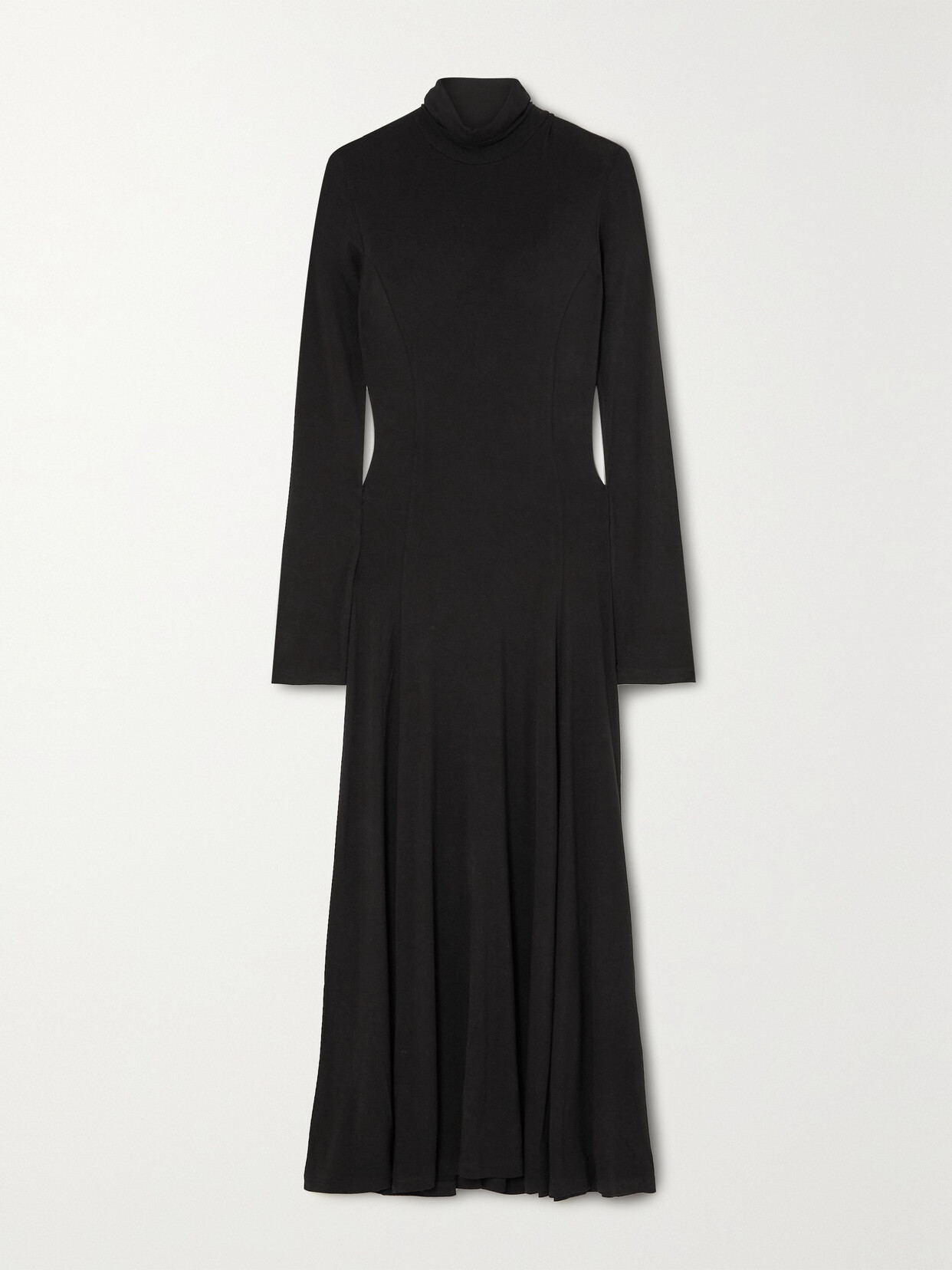 Ninety Percent Brechen Strech-micromodal Turtleneck Midi Dress In Unknown