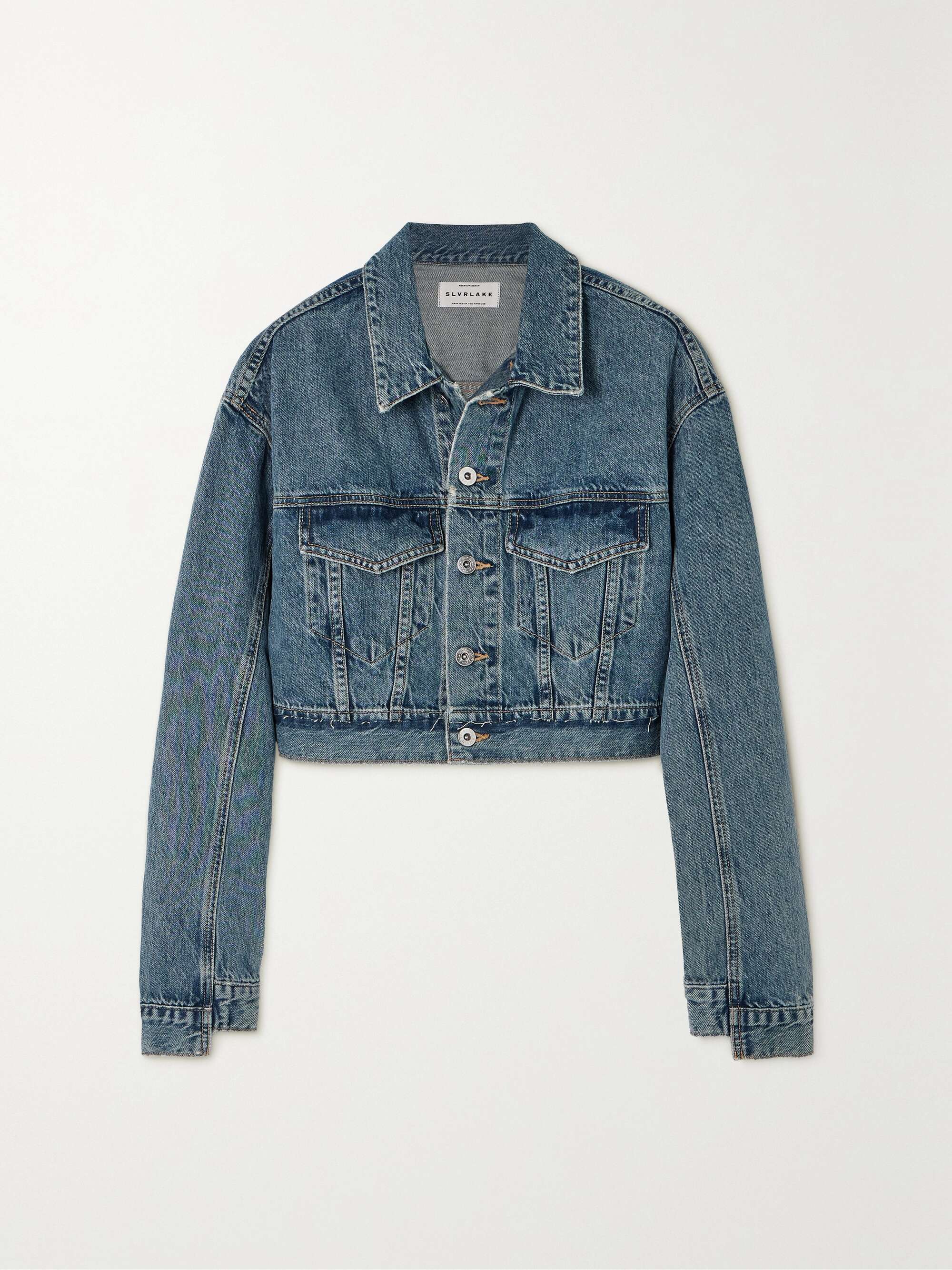 SLVRLAKE + NET SUSTAIN Ultra Crop Trucker denim jacket | NET-A-PORTER