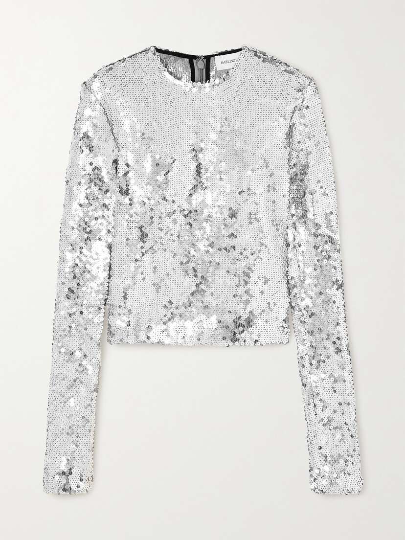 16Arlington Tanith Sequined Stretch-tulle Top -  - UK 18