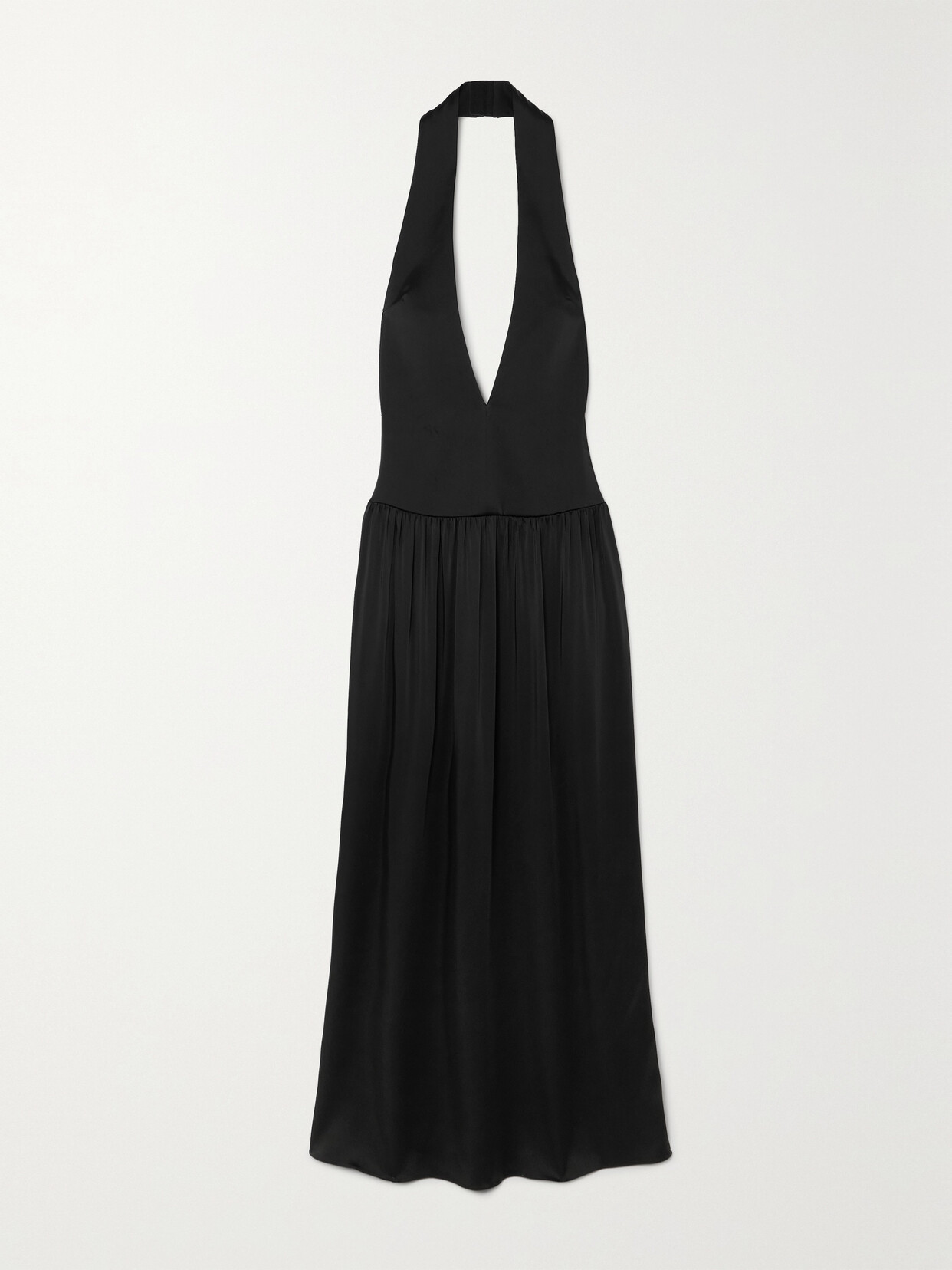 16ARLINGTON - Salina Satin Halterneck Gown - Black