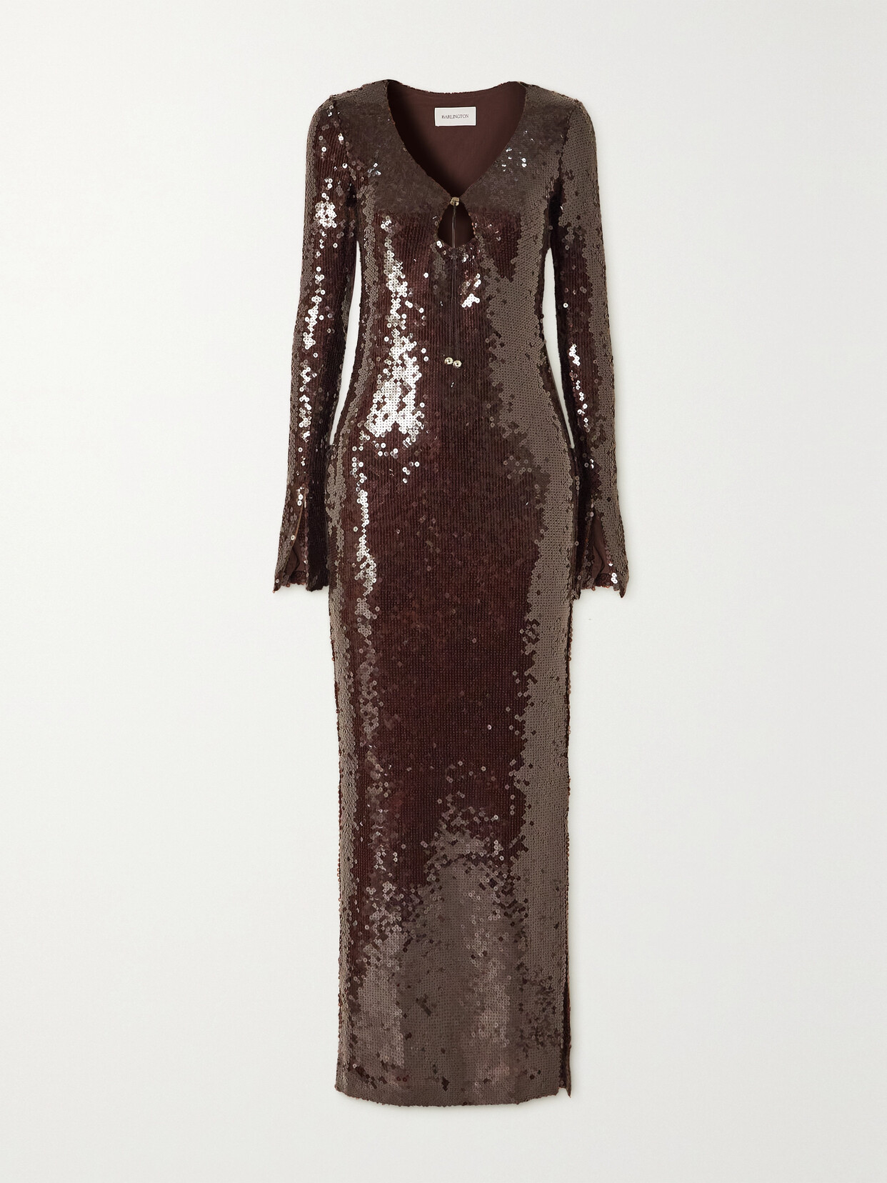 16ARLINGTON - Solaria Sequined Stretch-tulle Maxi Dress - Brown