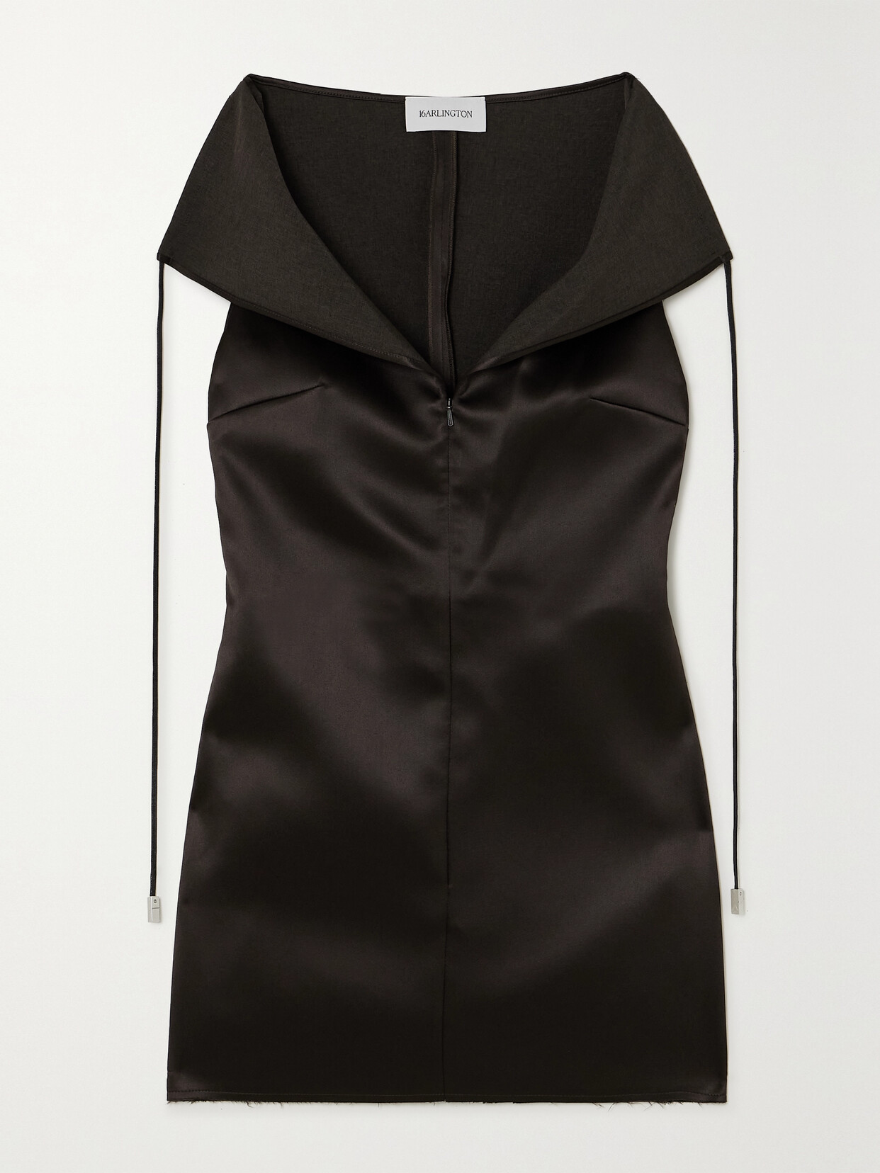 16ARLINGTON Prue Satin Mini Dress - Brown