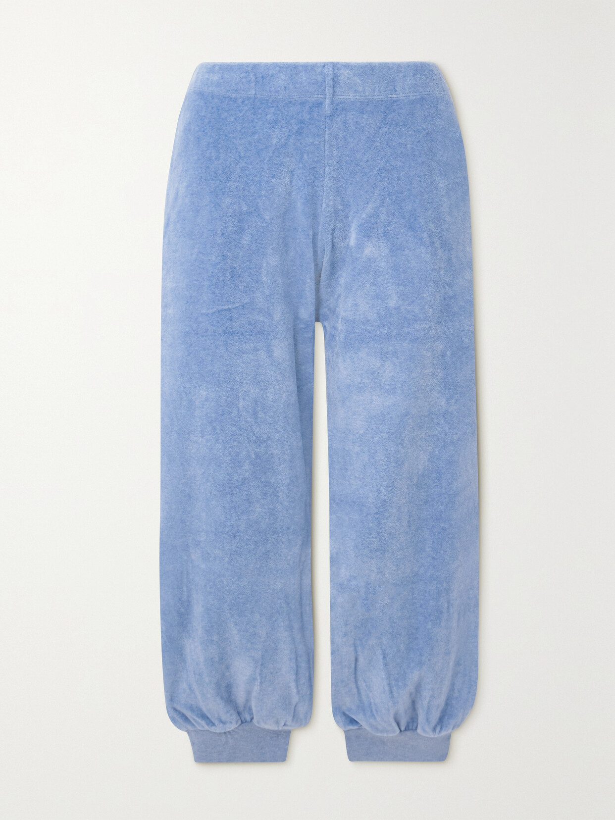 Suzie Kondi - Patmos Cropped Cotton-blend Velour Track Pants - Blue