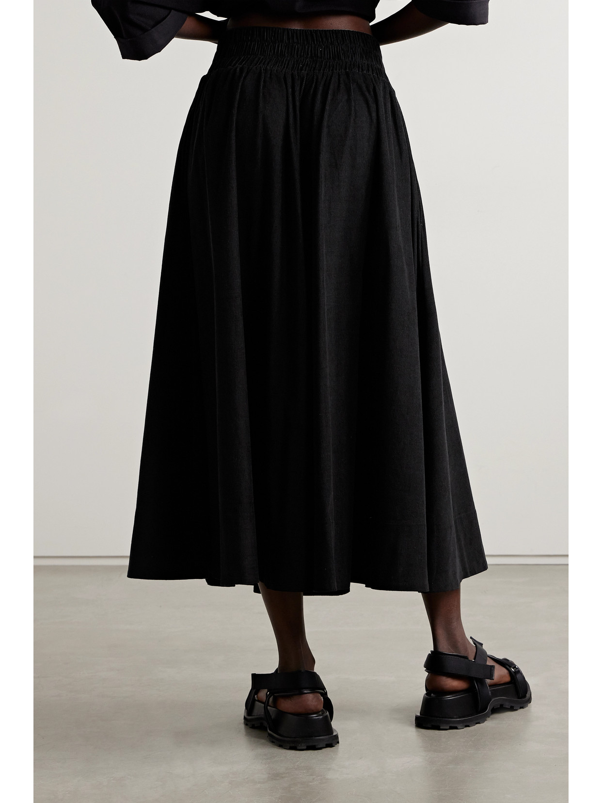 The Kyria Pleated Cotton-Corduroy Midi