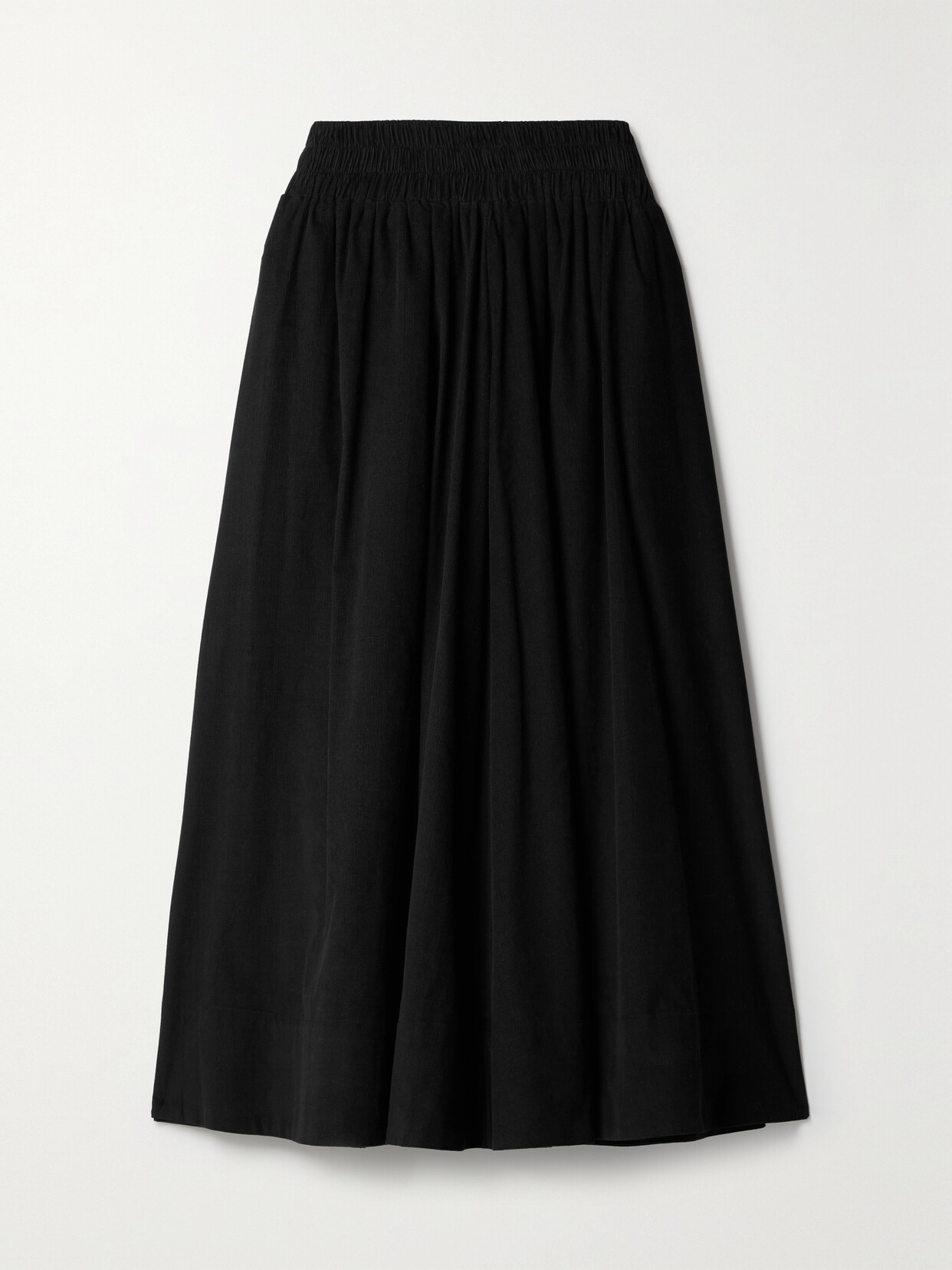 Suzie Kondi - The Kyria Pleated Cotton-corduroy Midi Skirt - Black