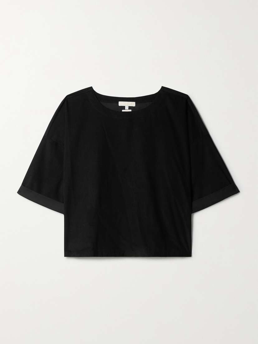 Suzie Kondi Saria Cropped Cotton-corduroy Top