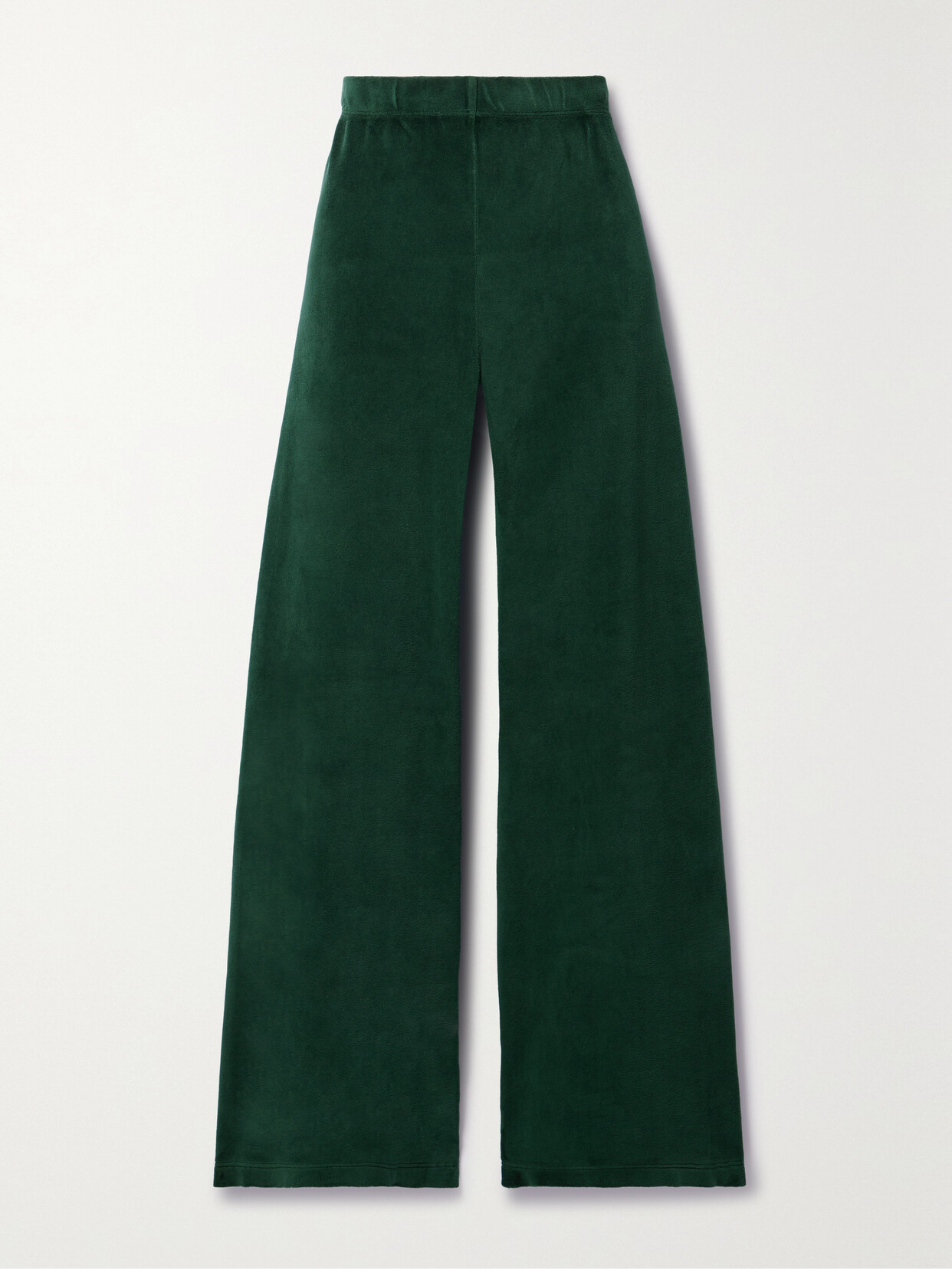 Suzie Kondi - Zephyra Cotton-blend Velour Wide-leg Track Pants - Green