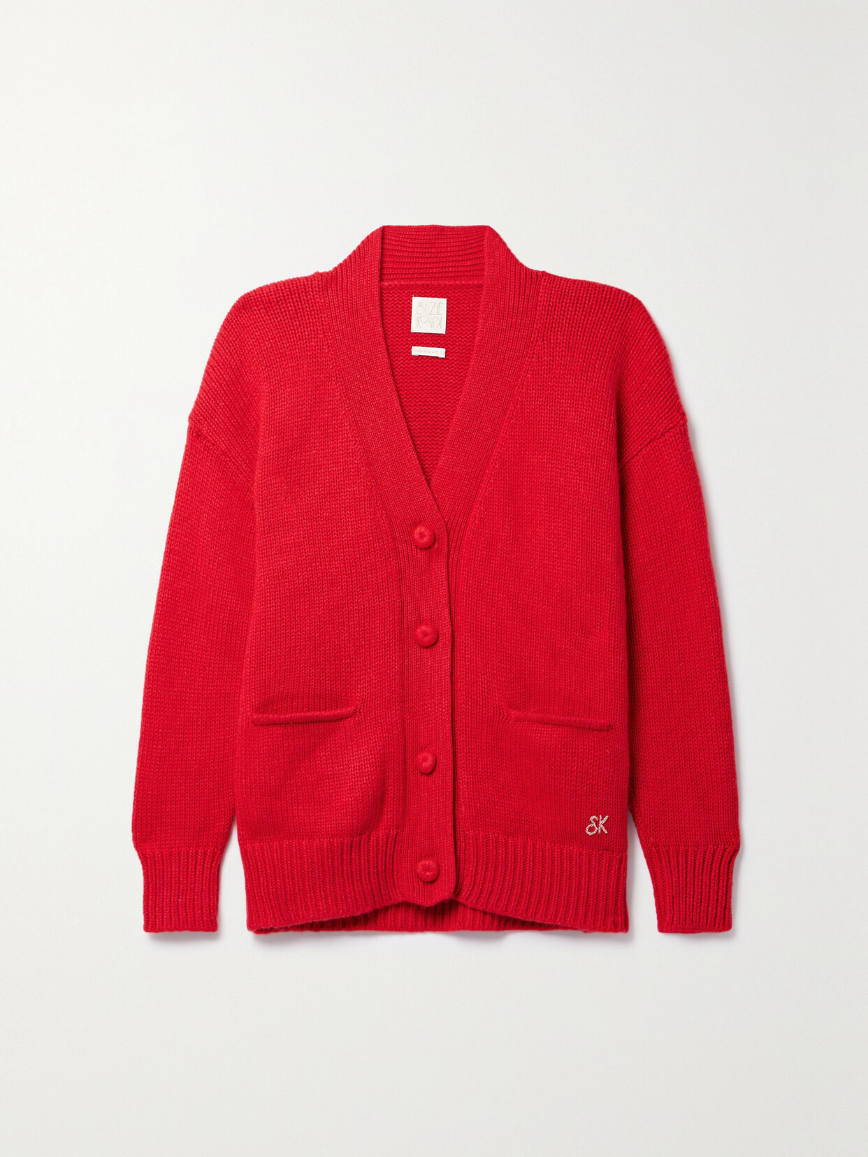 Suzie Kondi Bari Oversized Cashmere Cardigan In Red