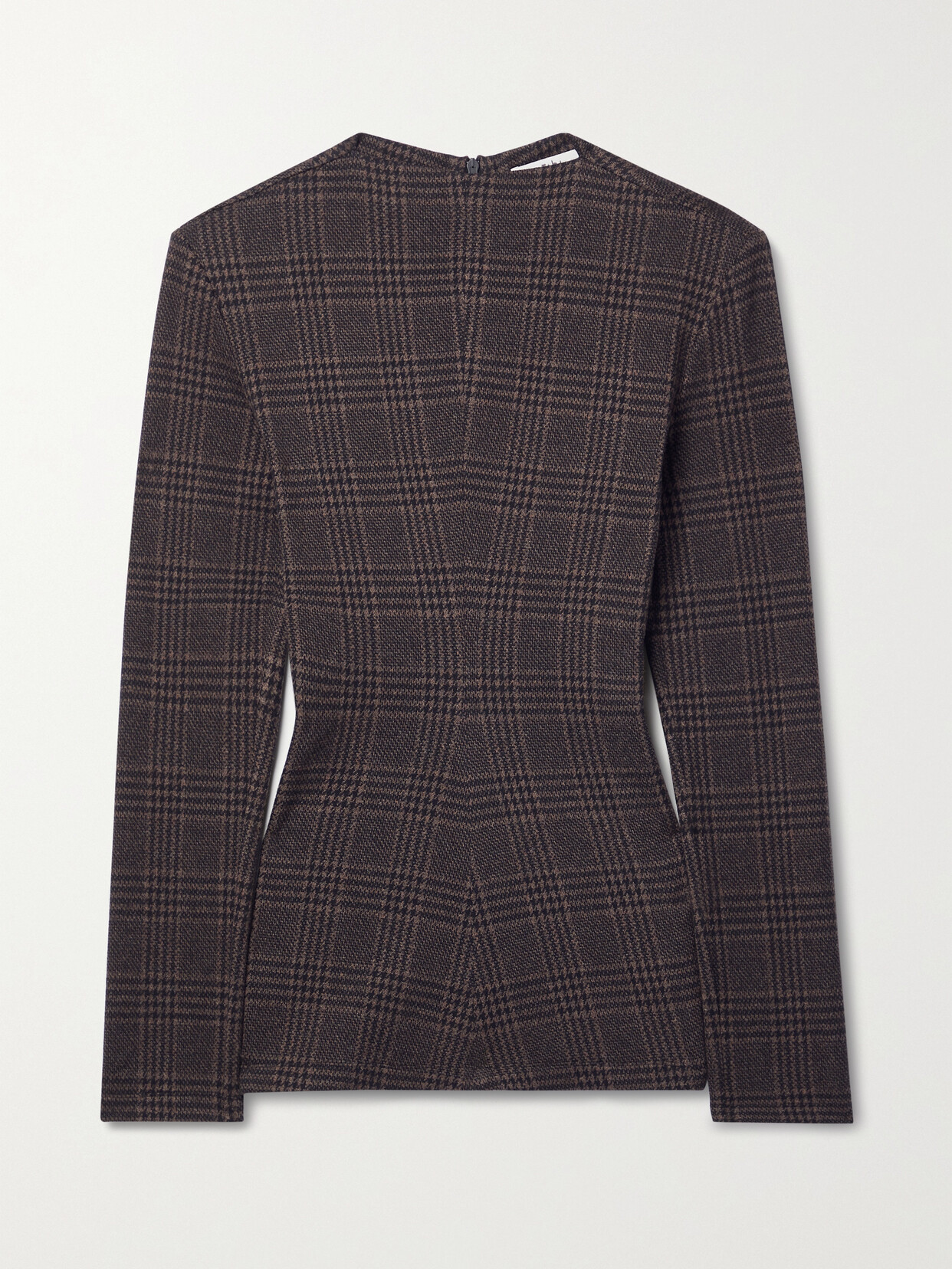 Tibi - Lutz Prince Of Wales Checked Knitted Top - Brown