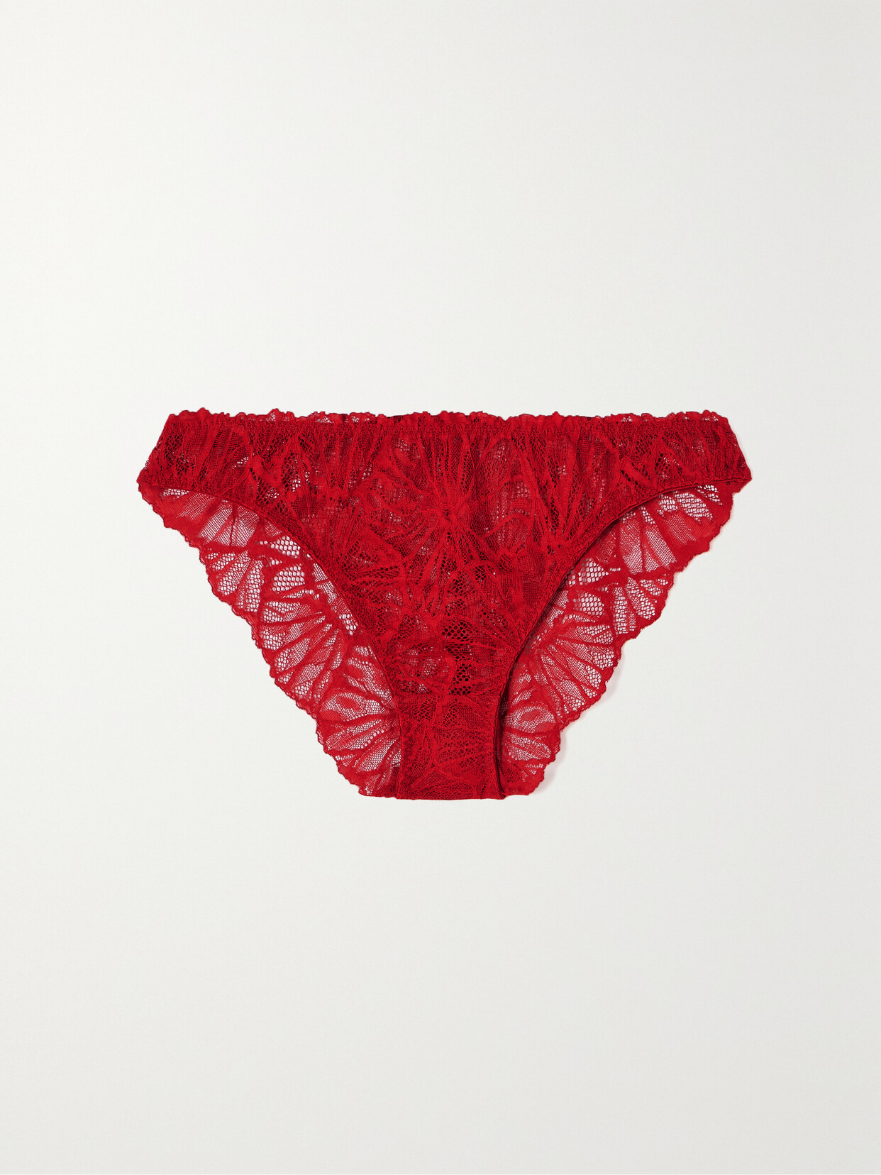 Dora Larsen - Constance Stretch Recycled-lace Briefs - Red