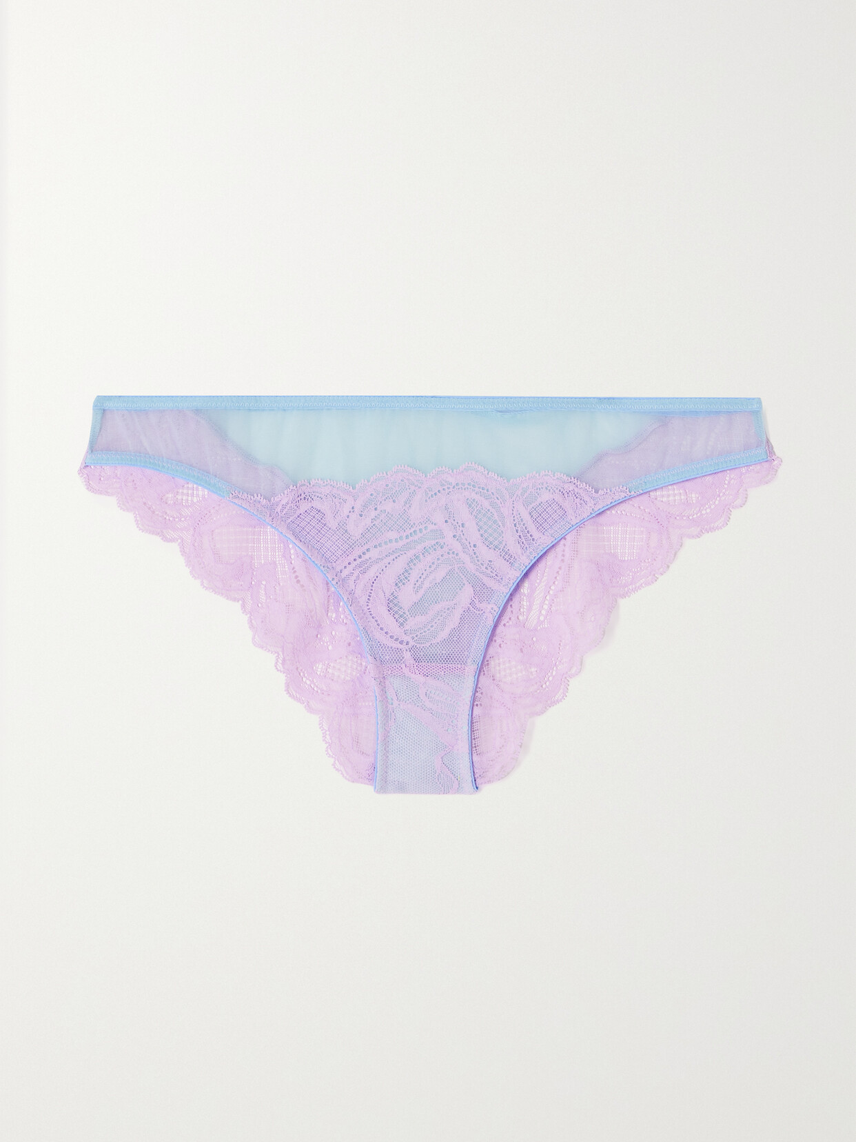 Dora Larsen - Aerin Stretch Recycled-lace And Tulle Briefs - Purple