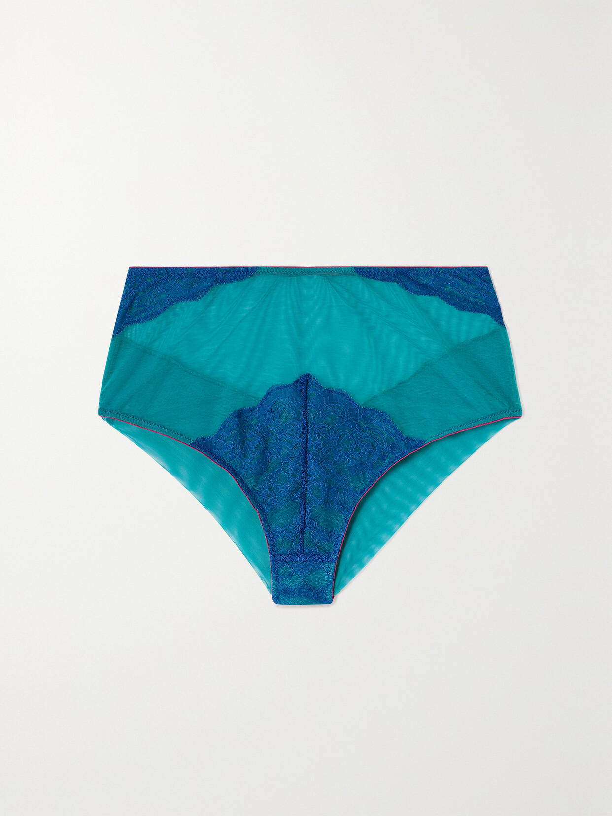 Dora Larsen - Rae Recycled-tulle And Lace Briefs - Blue