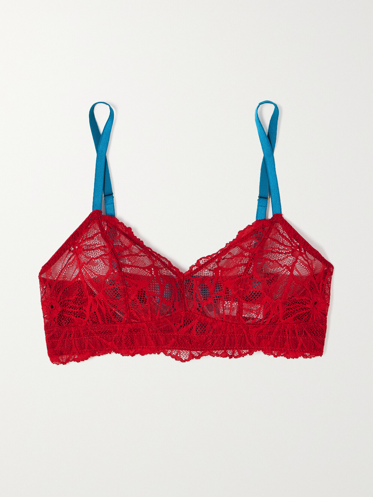 Dora Larsen - Constance Stretch Recycled-lace Soft-cup Bra - Red