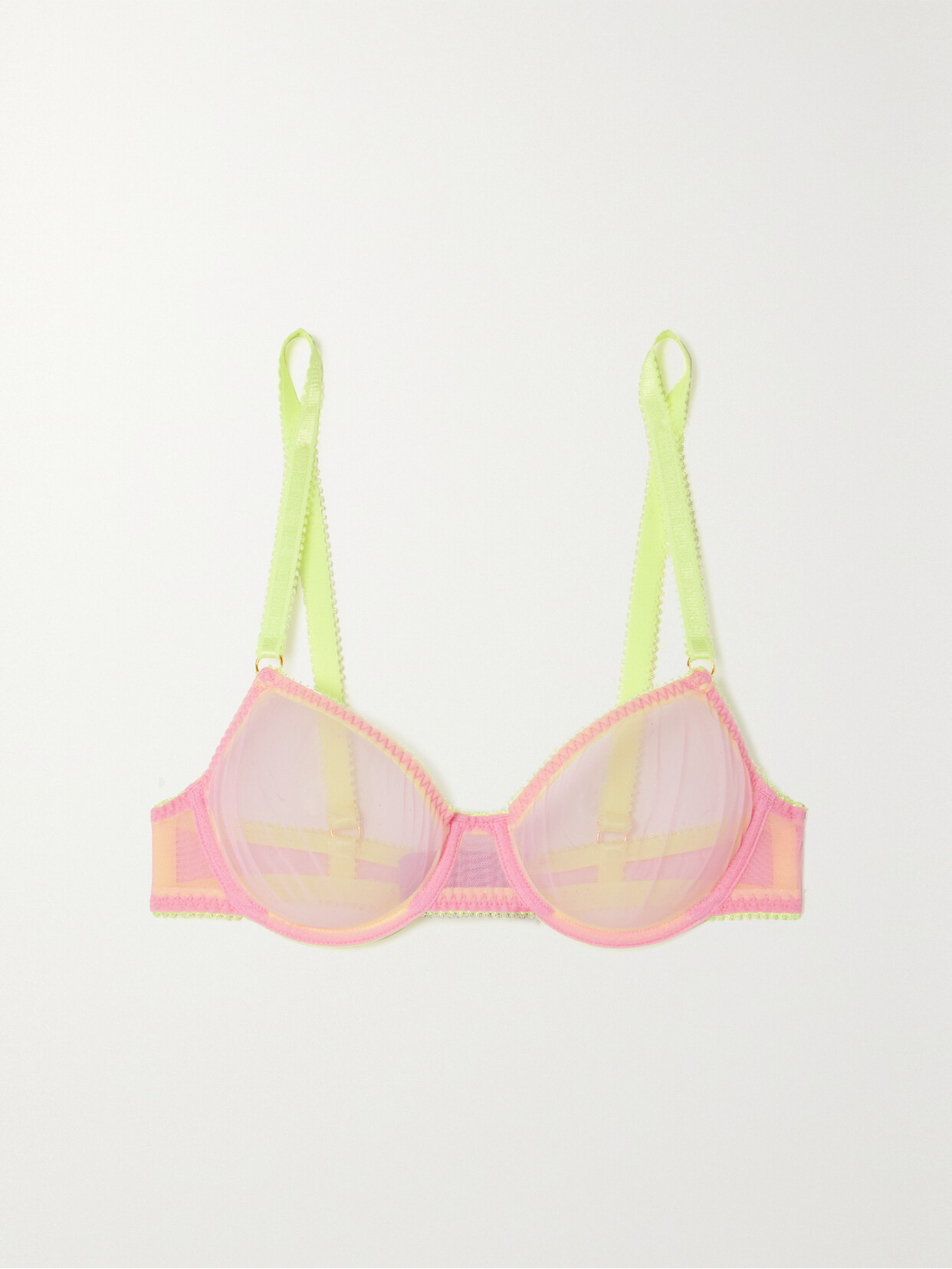 Dora Larsen - Ines Satin-trimmed Recycled-tulle Underwired Bra - Pink