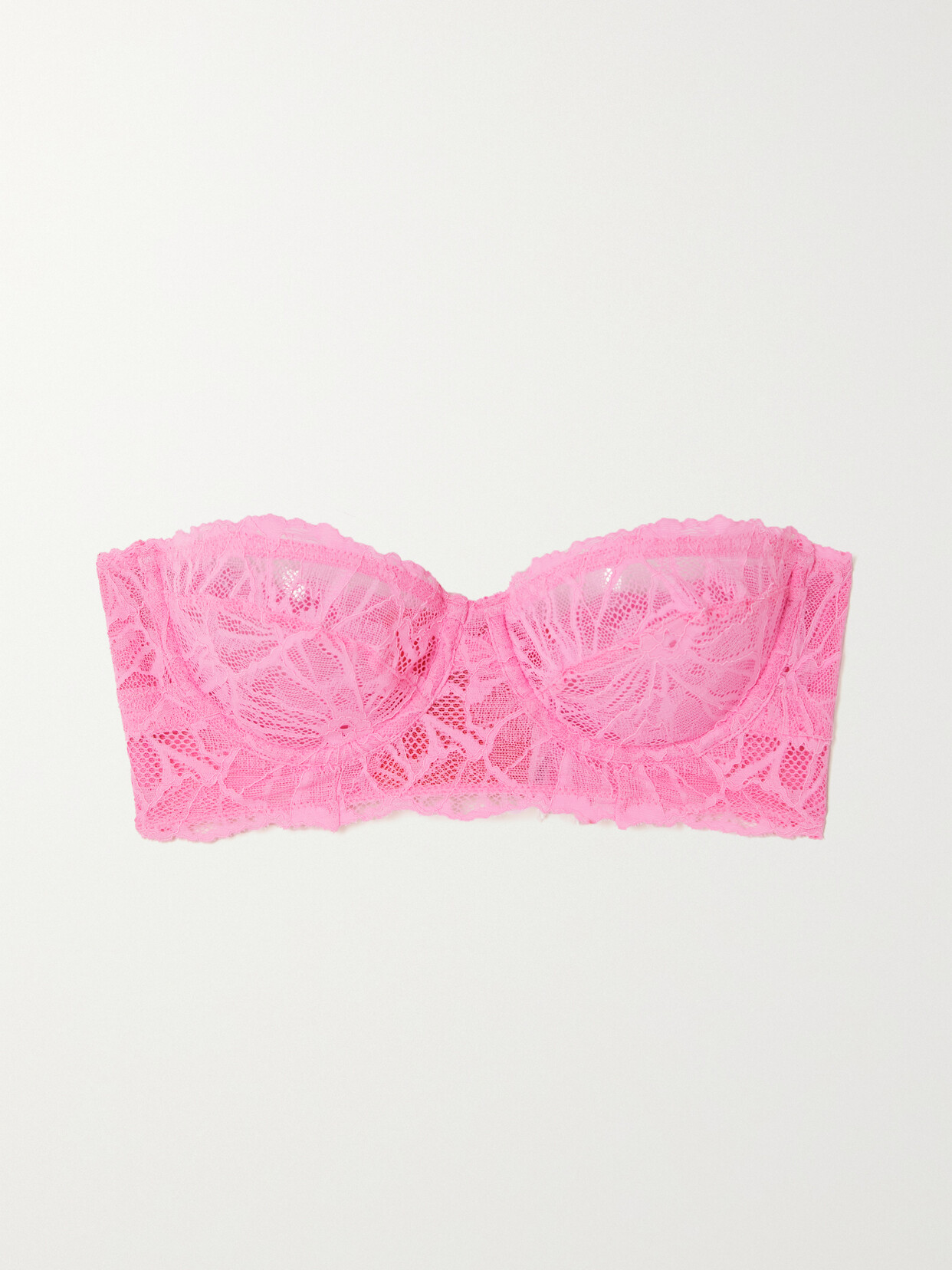 Dora Larsen - Vita Graphic Recycled-lace Underwired Strapless Bra - Pink