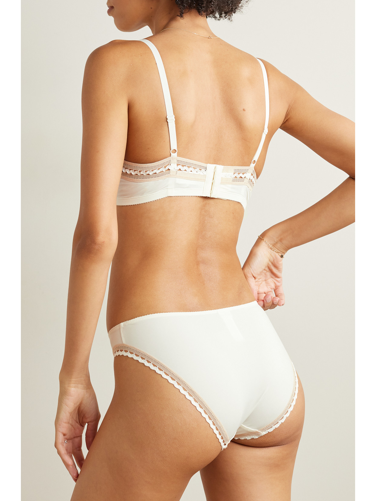 Shop Eres Flash Crochet-trimmed Stretch-jersey Briefs In White