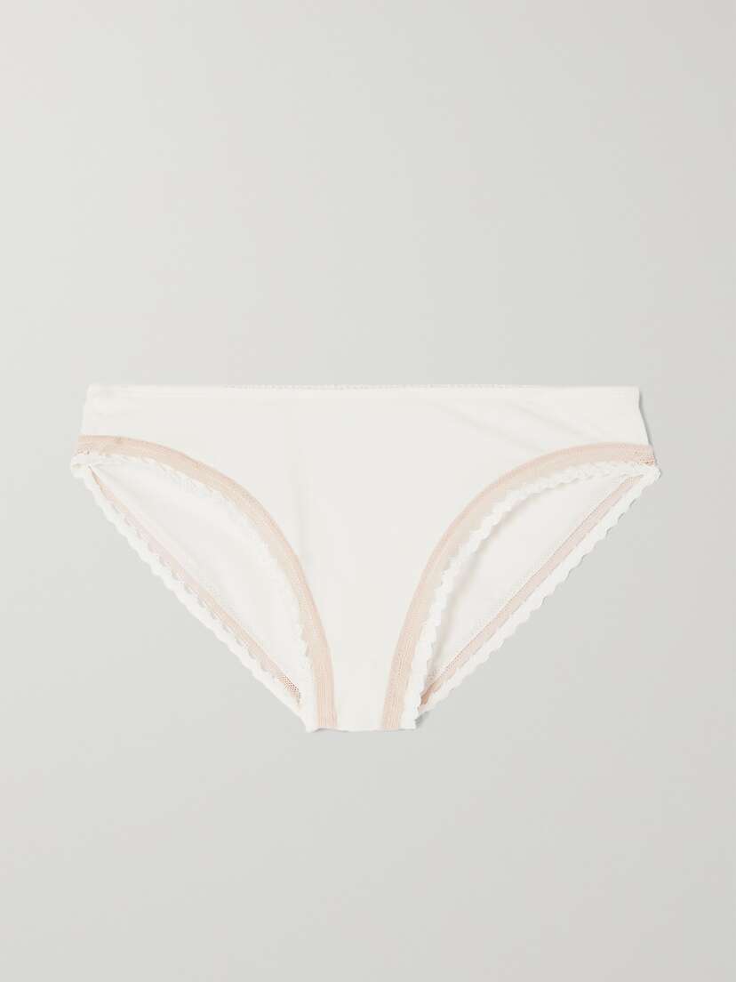 Eres Flash Crochet-trimmed Stretch-jersey Briefs