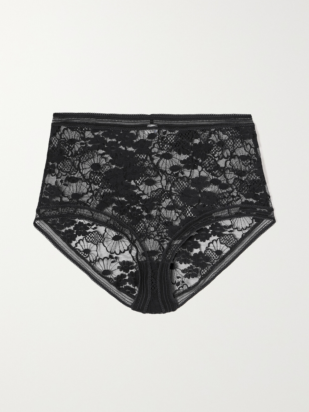 Eres - Pollen Acacia Picot-trimmed Lace Briefs - Black