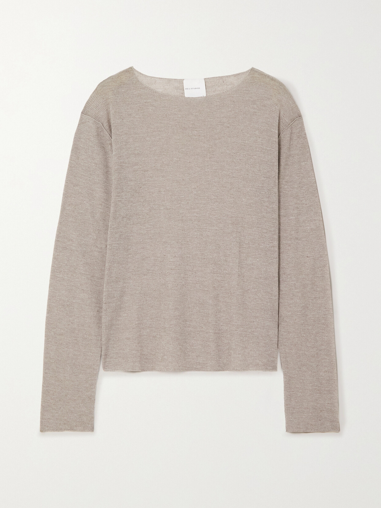 Deiji Studios - Ribbed Cotton-blend Top - Gray