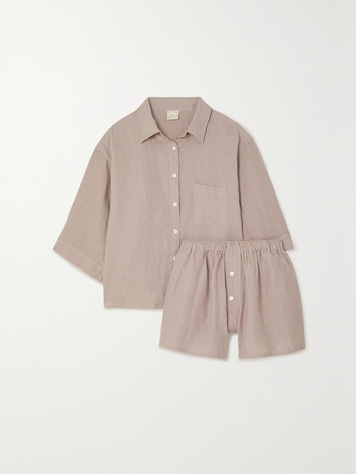 Deiji Studios - + Net Sustain The 03 Linen Shirt And Shorts Set - Pink