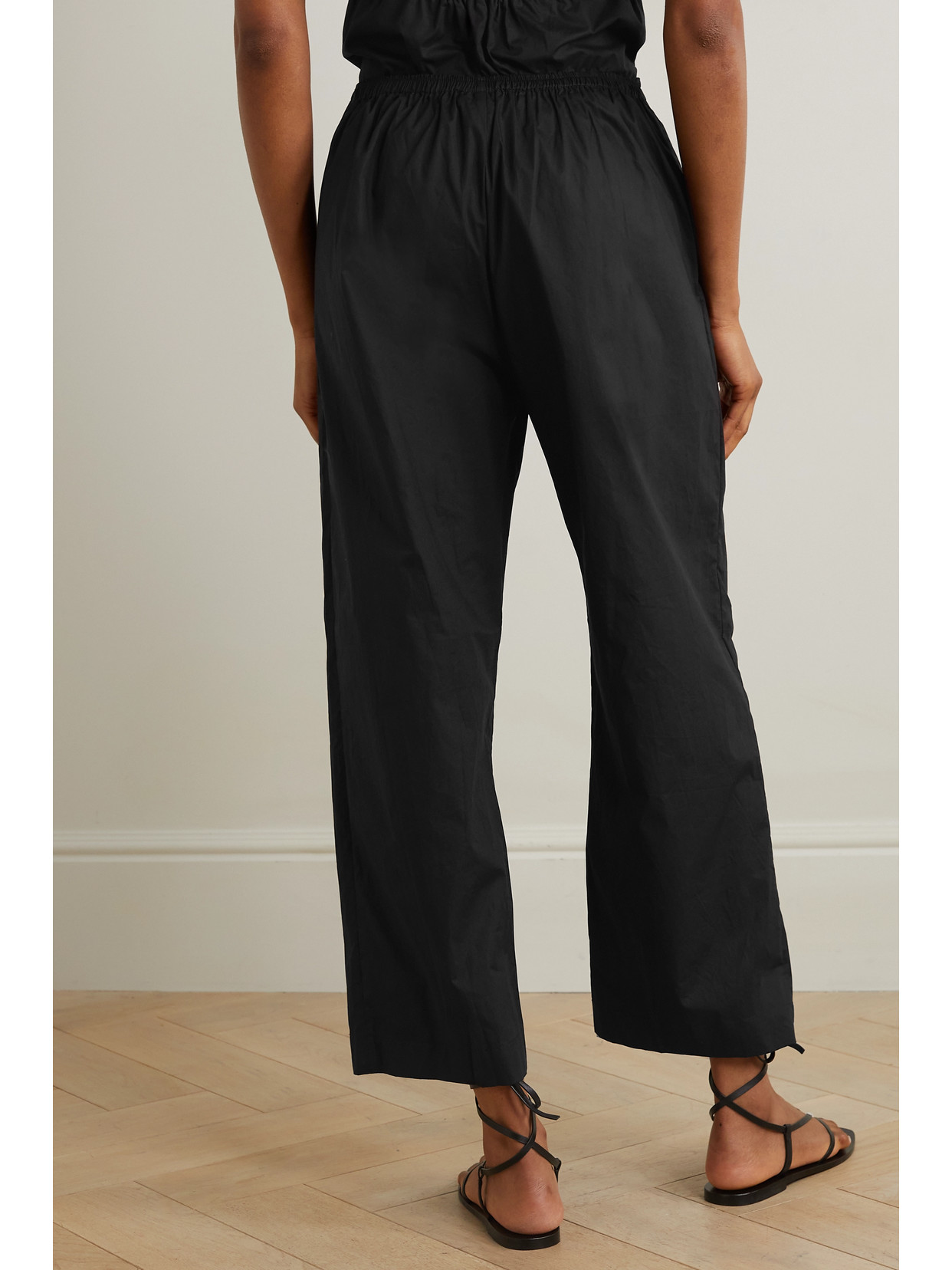 Deiji Studios Ease Organic Cotton-poplin Pants In Black