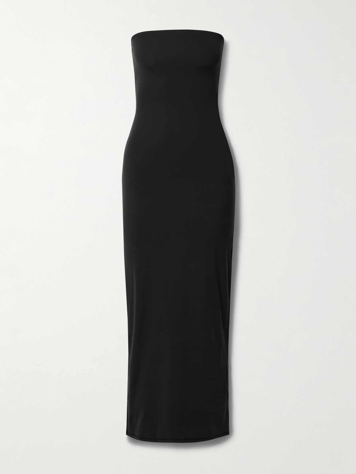 Skims Strapless Tube Maxi Dress In Onyx