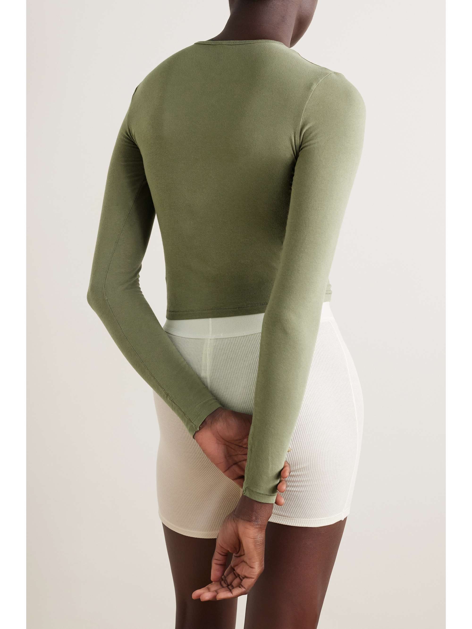 SKIMS New Vintage stretch-cotton jersey top - Onyx