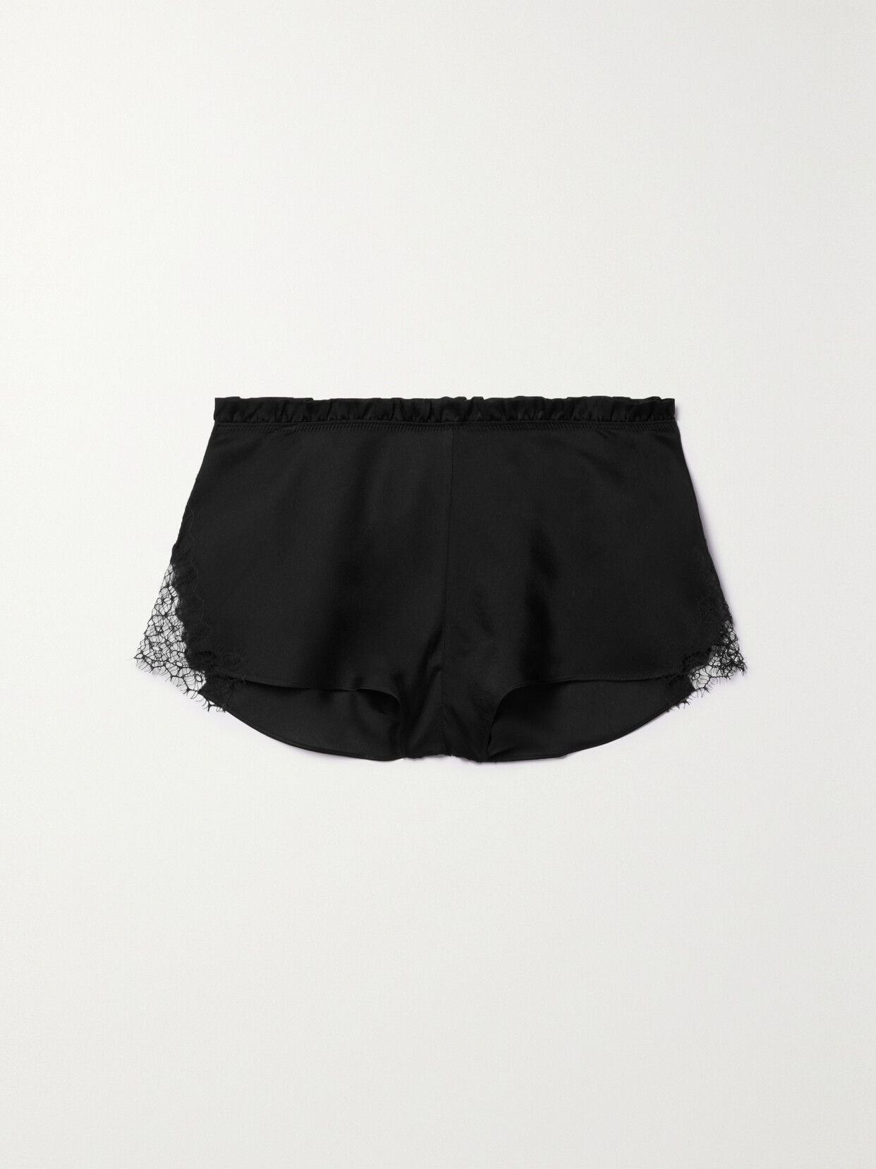 Carine Gilson - Floaty Lace-trimmed Silk-satin Pajama Shorts - Black