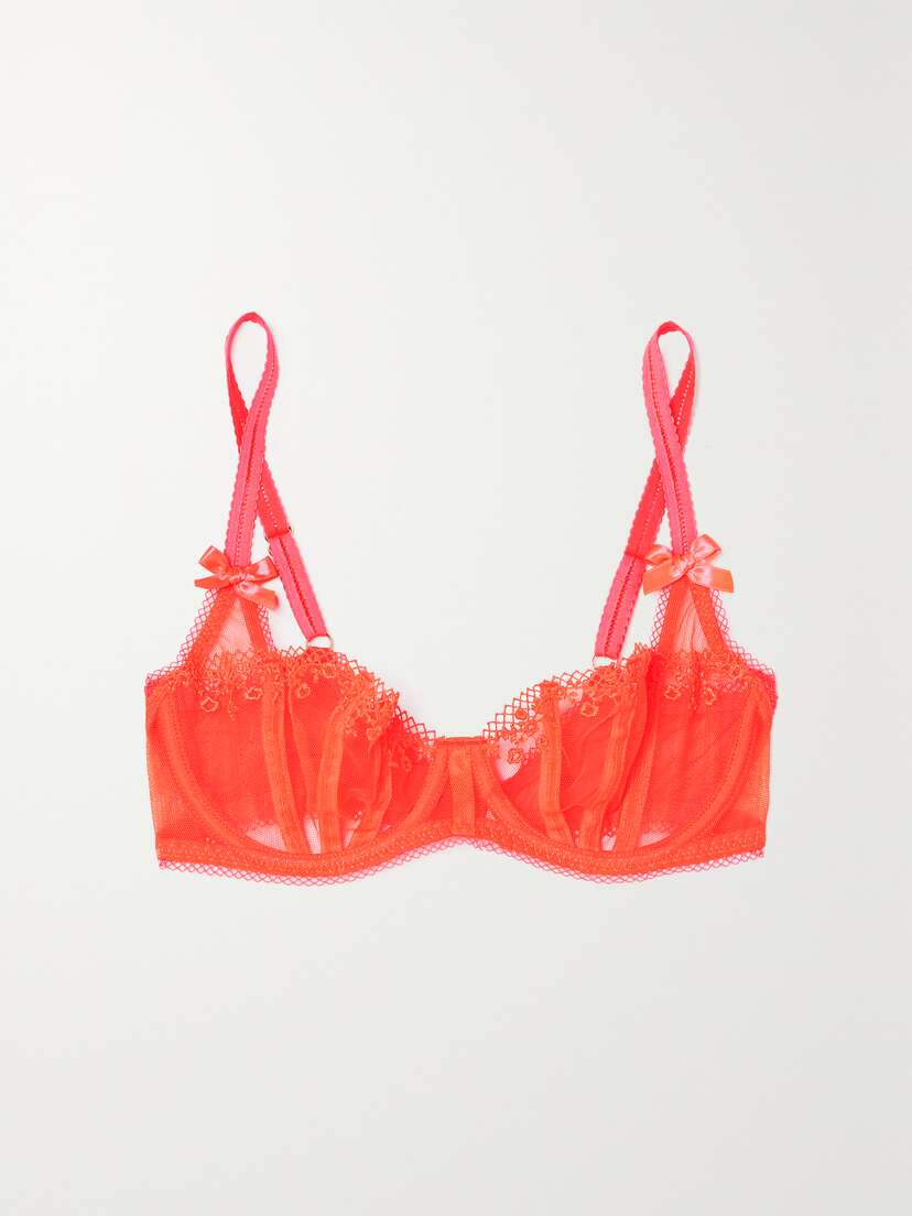 Agent Provocateur Florina Embroidered Tulle Underwired Balconette Bra