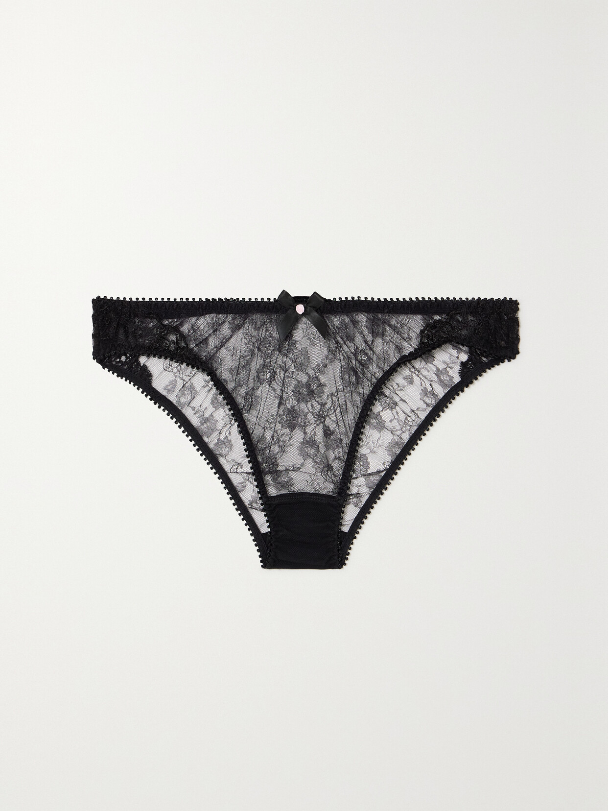 Agent Provocateur Edwina Satin-trimmed Lace Briefs - Black