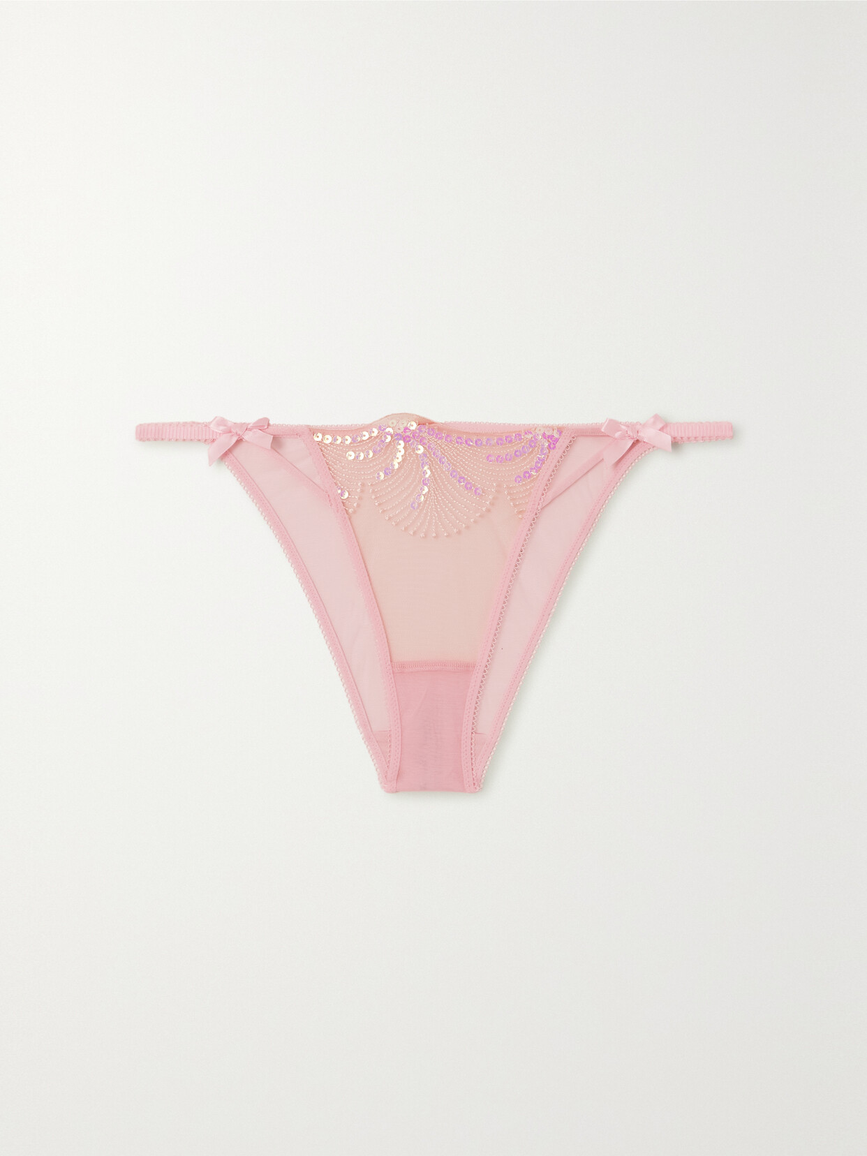 Agent Provocateur Quinny Sequin-embellished Tulle Briefs - Pink