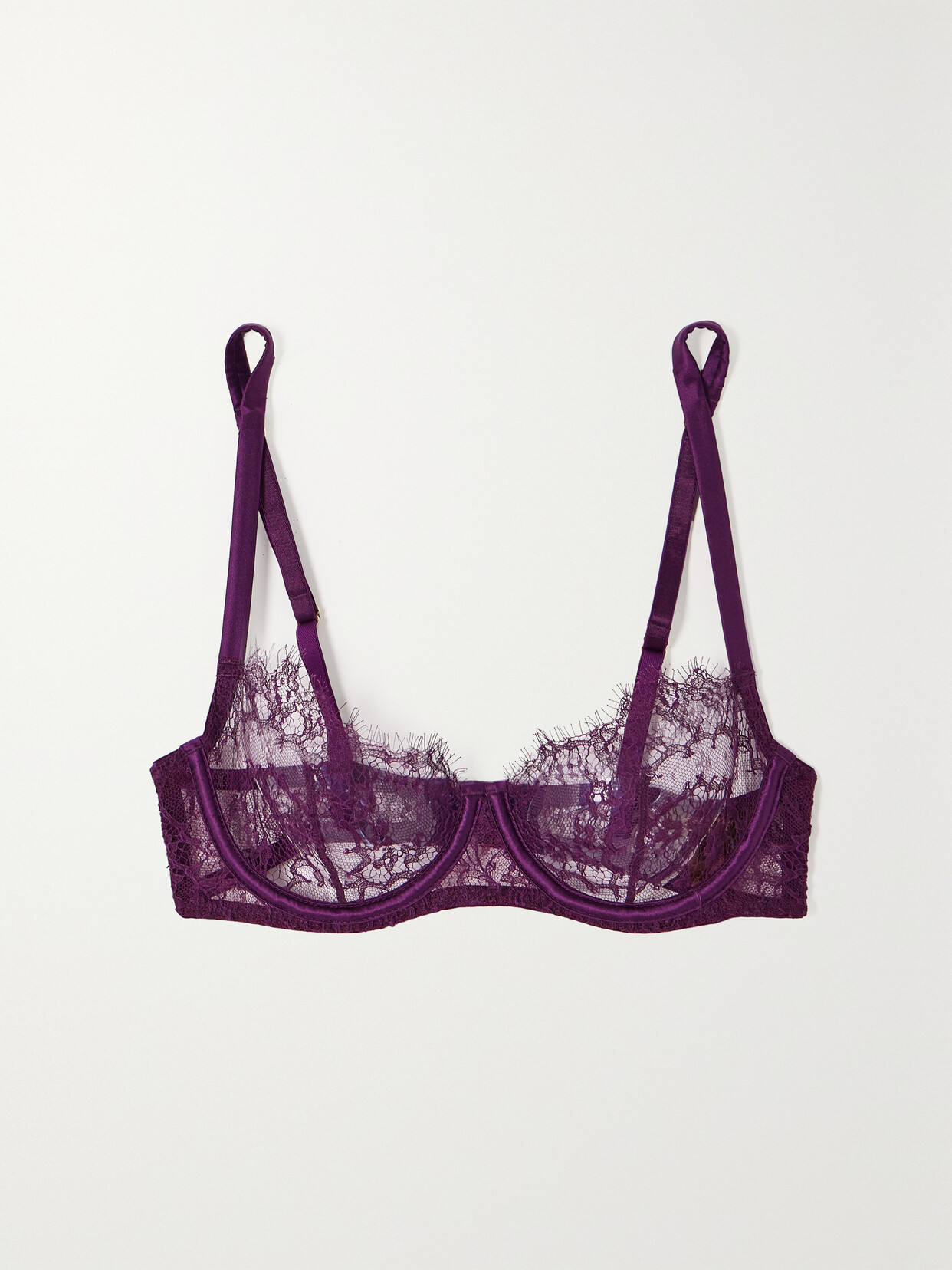 Coco de Mer - Lunaria Lace Underwired Balconette Bra - Burgundy