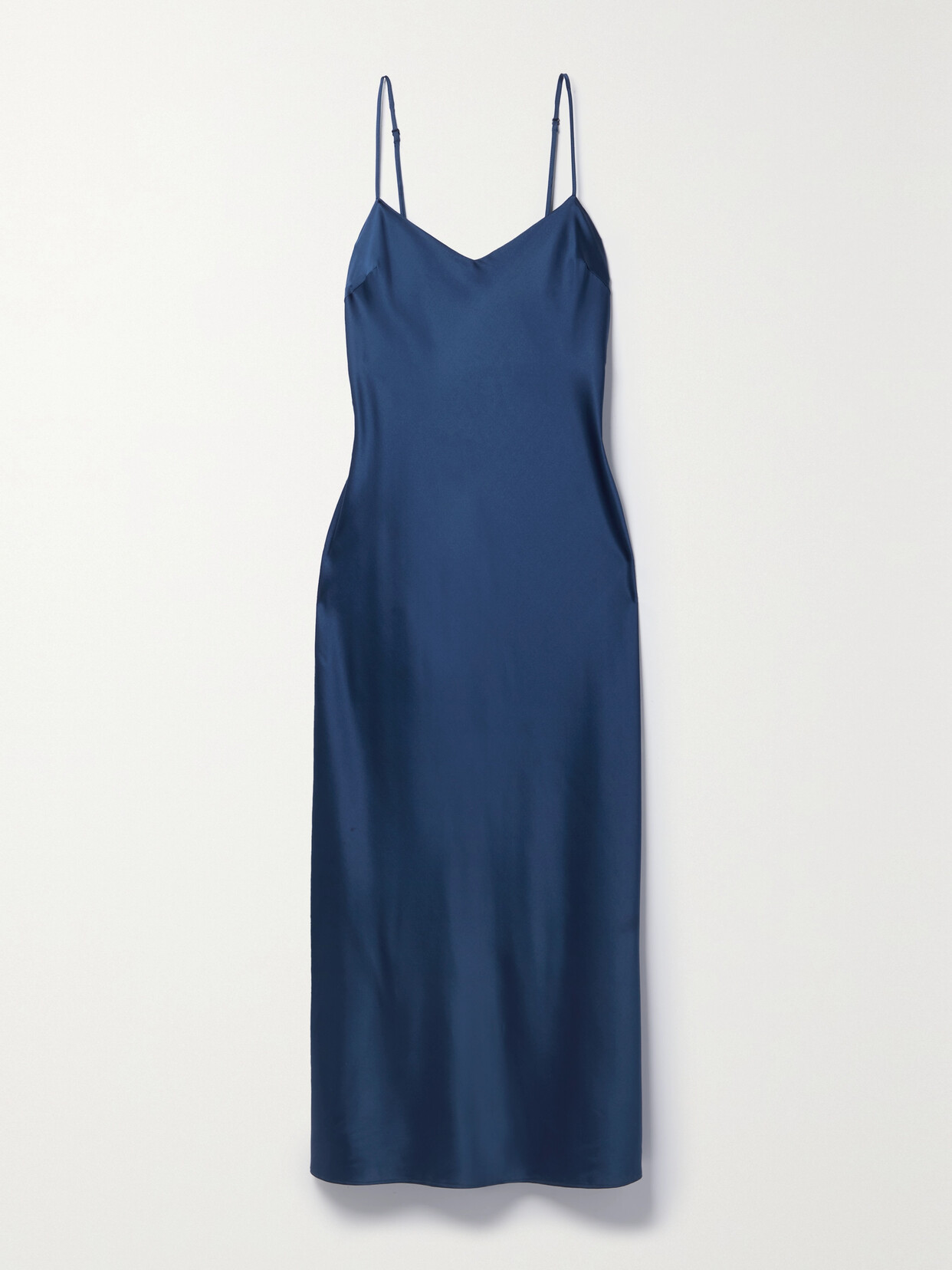 Skin Trisha Stretch-silk Satin Midi Dress In Blue