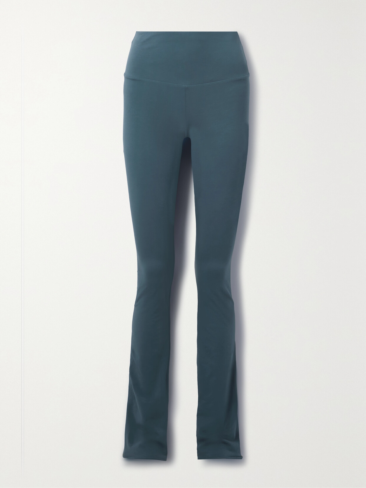 Skin - Damia Organic Pima Cotton-blend Jersey Flared Leggings - Blue