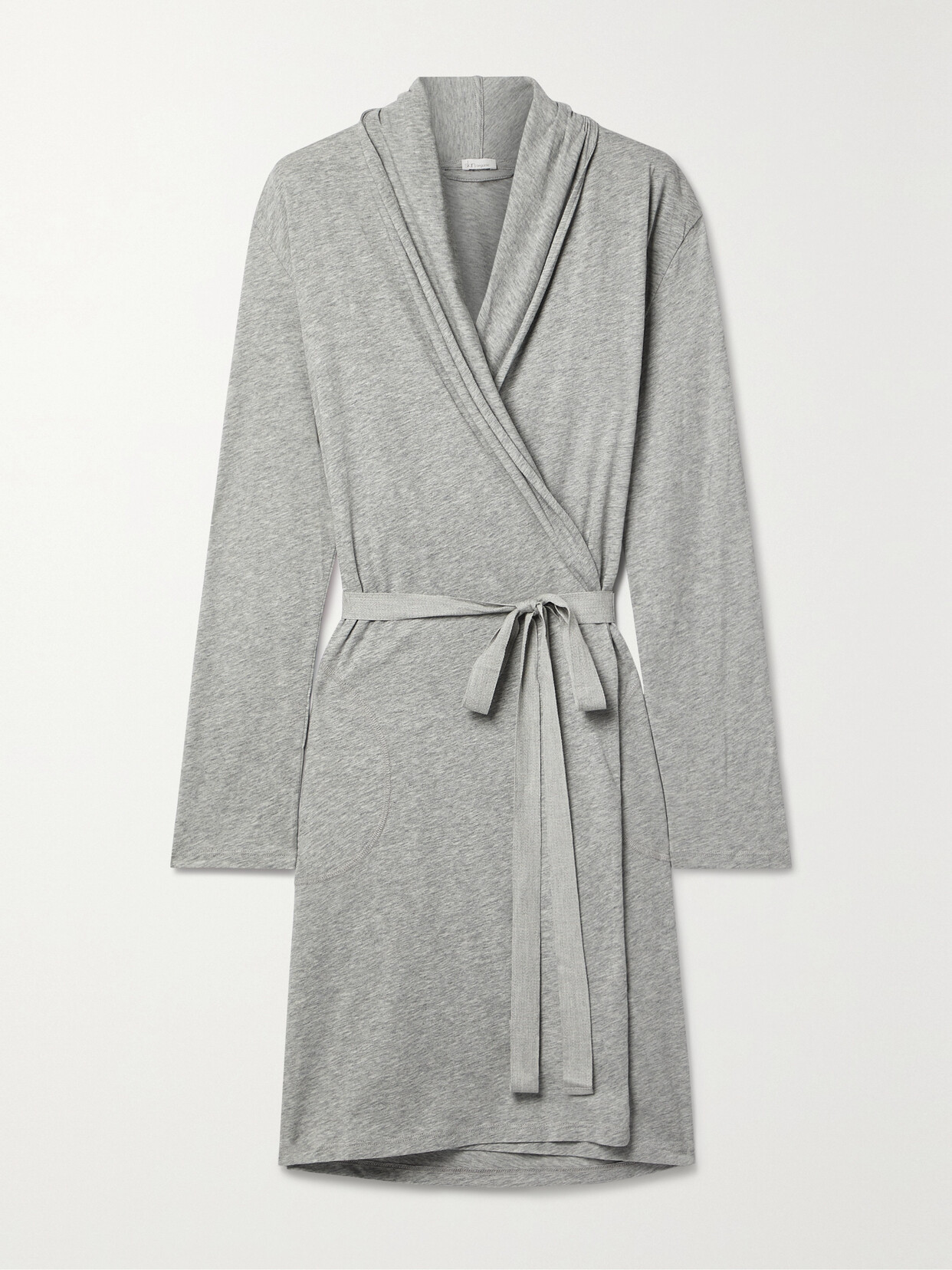 Skin - Colleen Organic Pima Cotton-jersey Robe - Gray