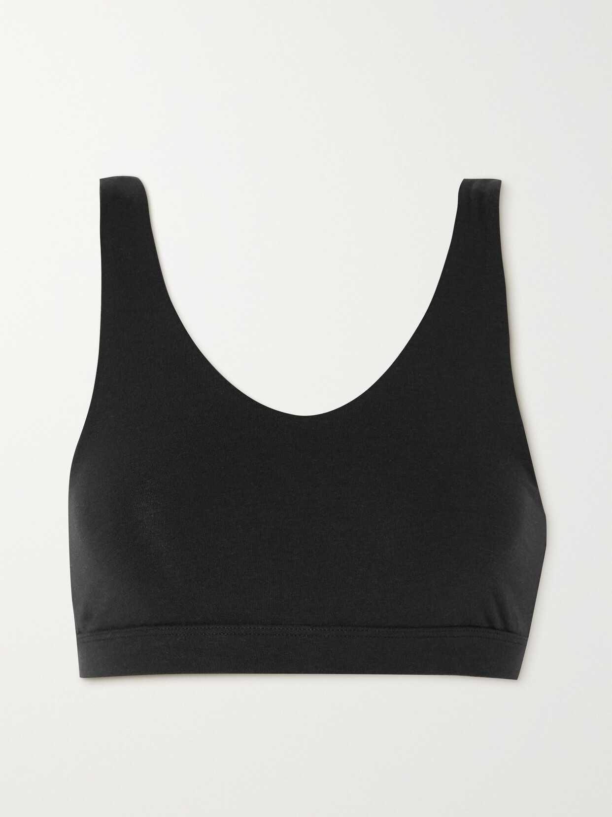 Skin - + Net Sustain + Andreea Ali Belezza Stretch Organic Pima Cotton Bralette - Black