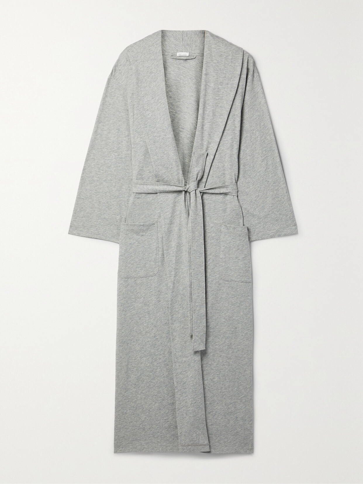 Skin Carina Organic Pima Cotton-jersey Robe - Gray
