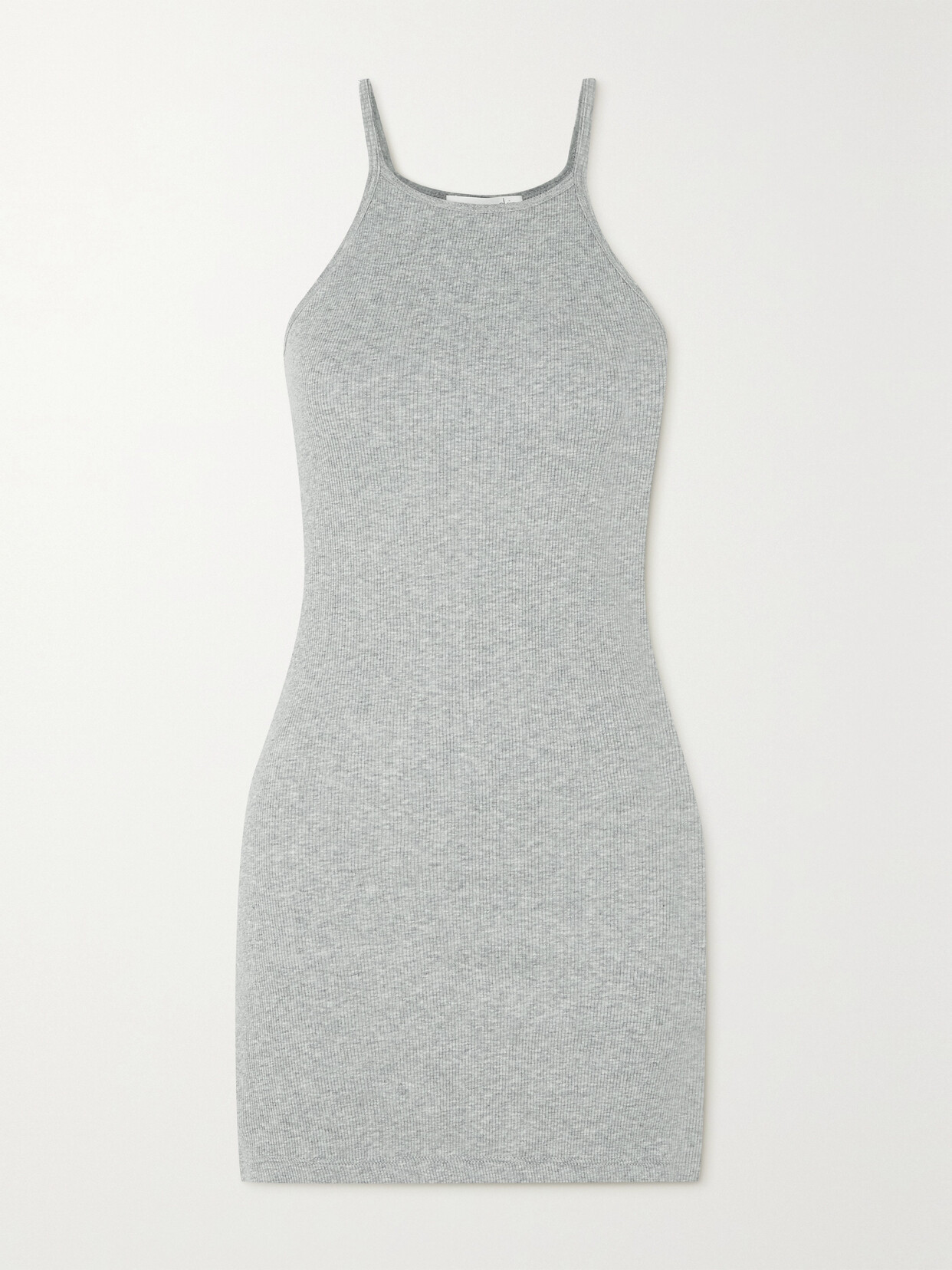 Skin - Rylee Ribbed Pima Cotton-jersey Mini Dress - Gray