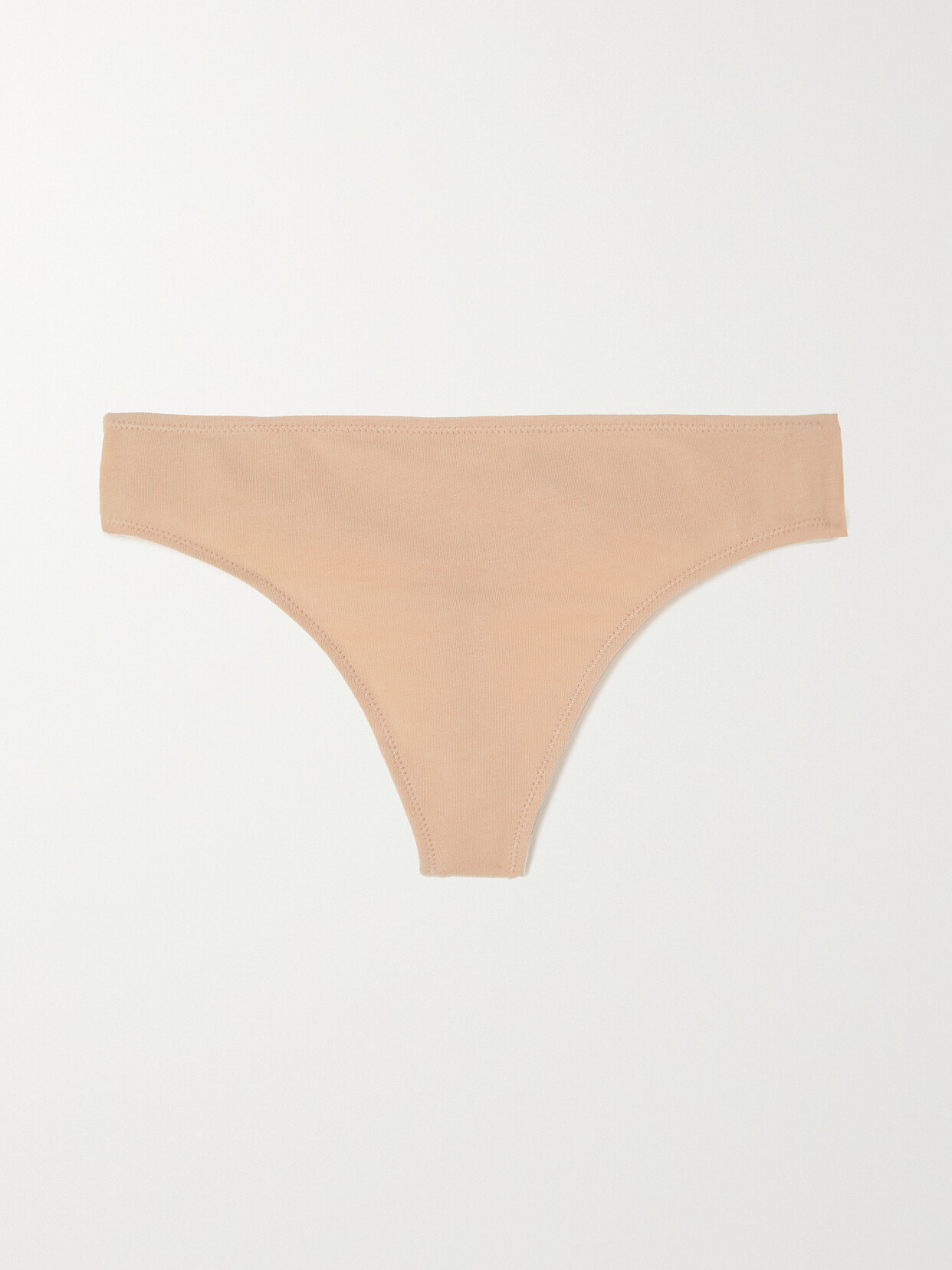 Skin + Net Sustain Genny Stretch Organic Pima Cotton-jersey Thong In Neutrals