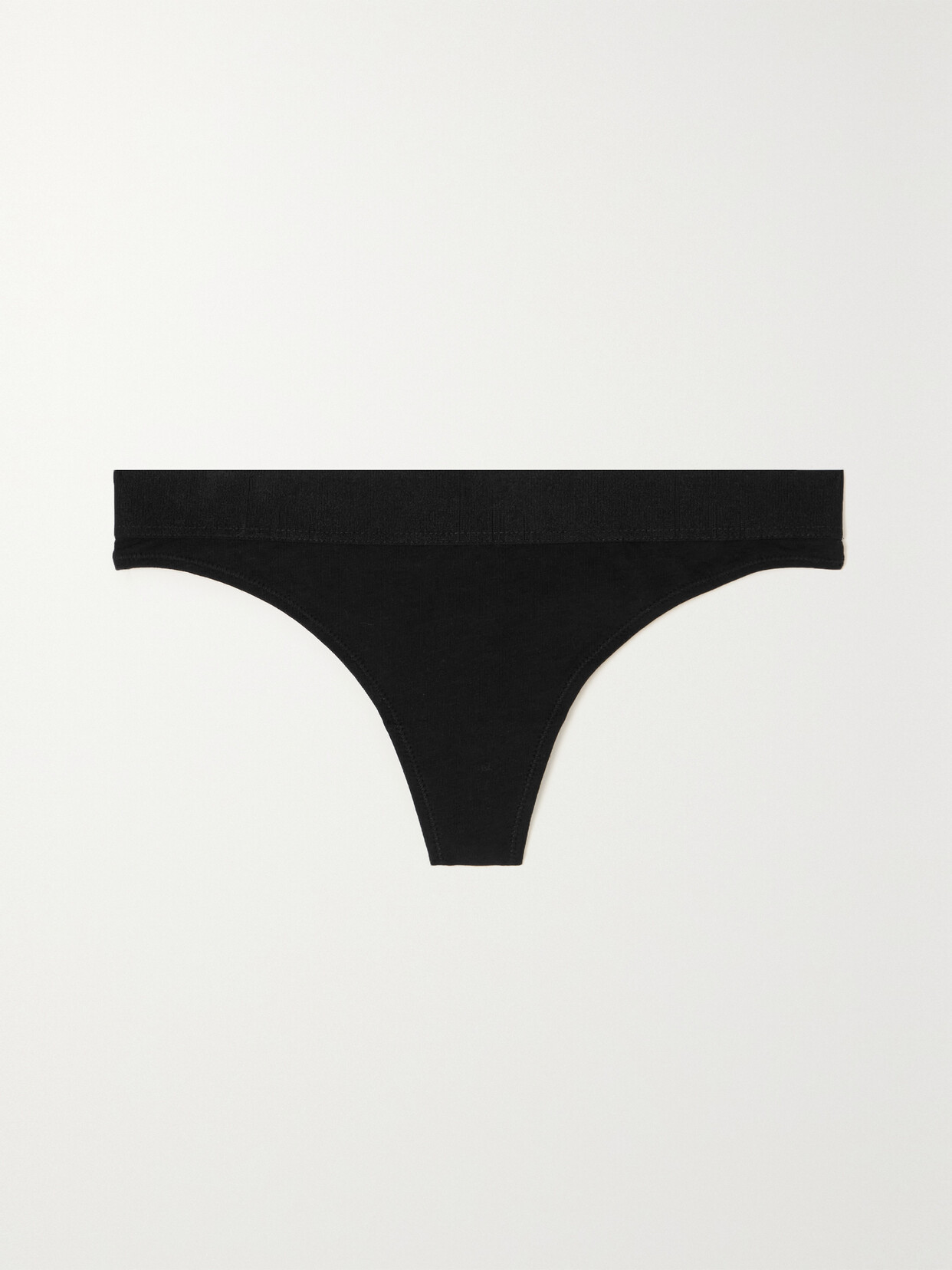 Skin + Net Sustain Henia Stretch Organic Pima Cotton-jersey Thong In Black