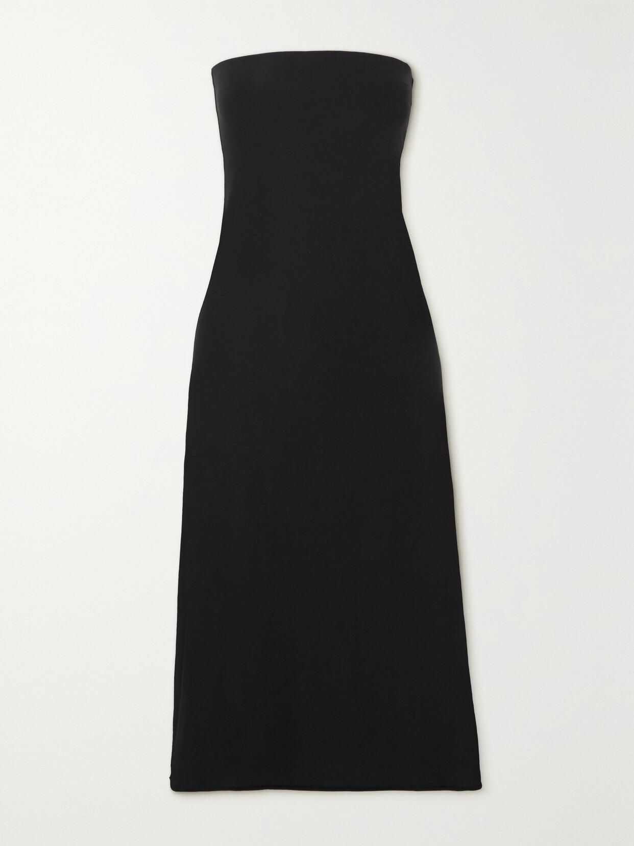 Skin Cybelle Strapless Stretch Organic Pima Cotton Midi Dress In Black