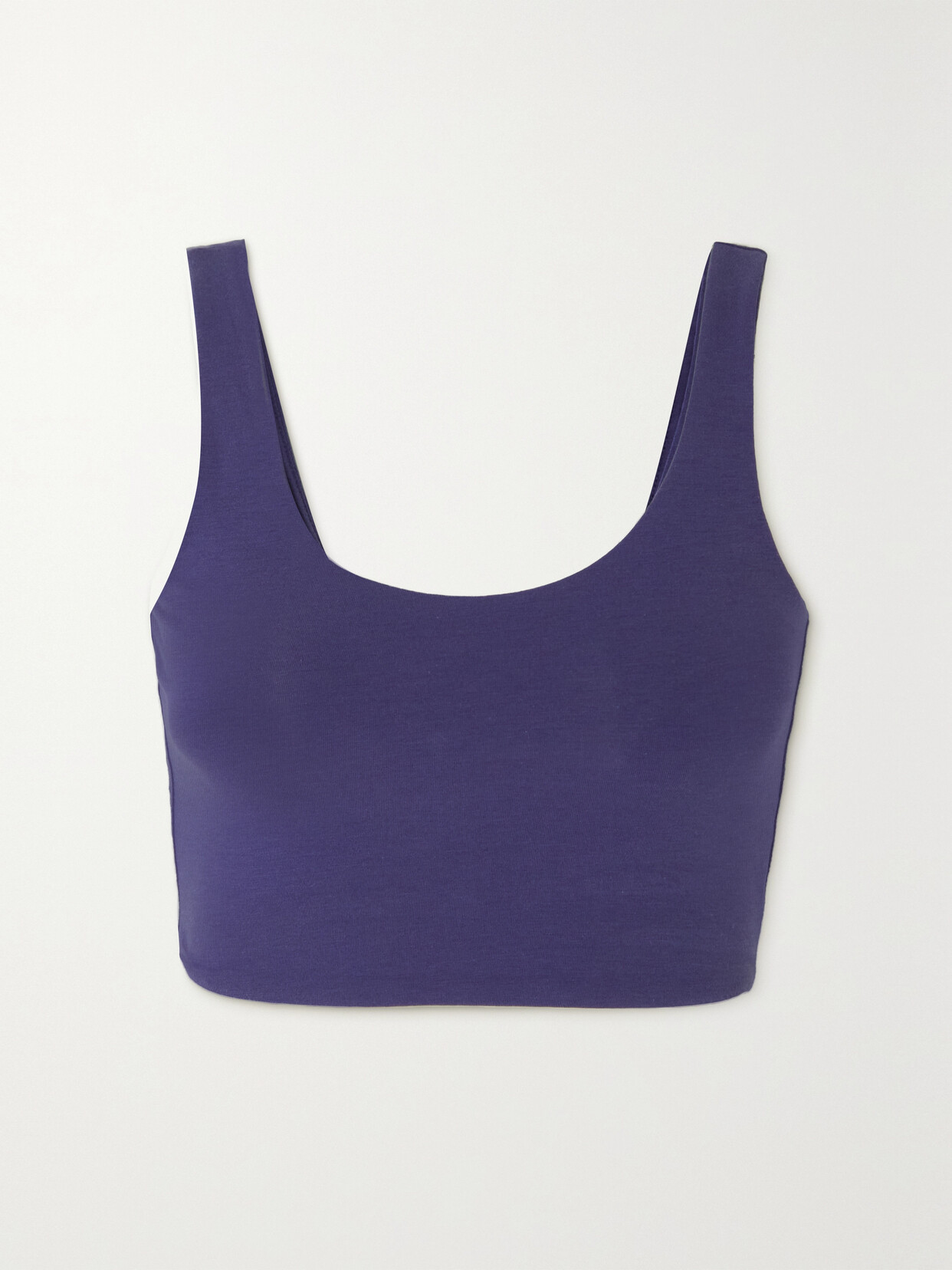 Skin - Clio Cropped Stretch Organic Pima Cotton Top - Blue