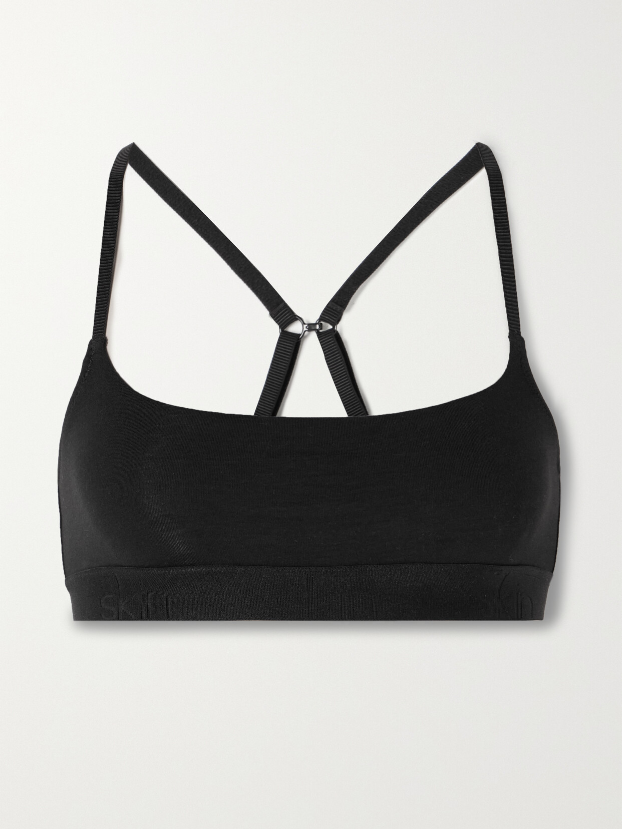 Skin - + Net Sustain Haylie Stretch Organic Pima Cotton Bralette - Black