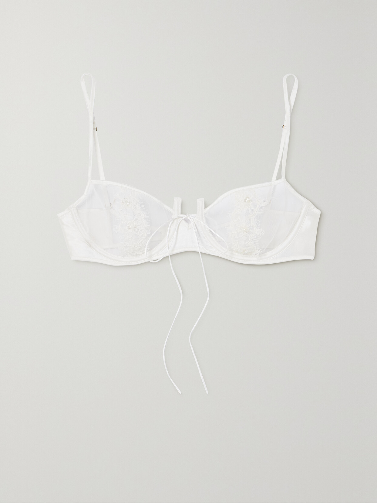 Kiki de Montparnasse - Tresor Stretch-lace Underwired Demi Bra - Ivory